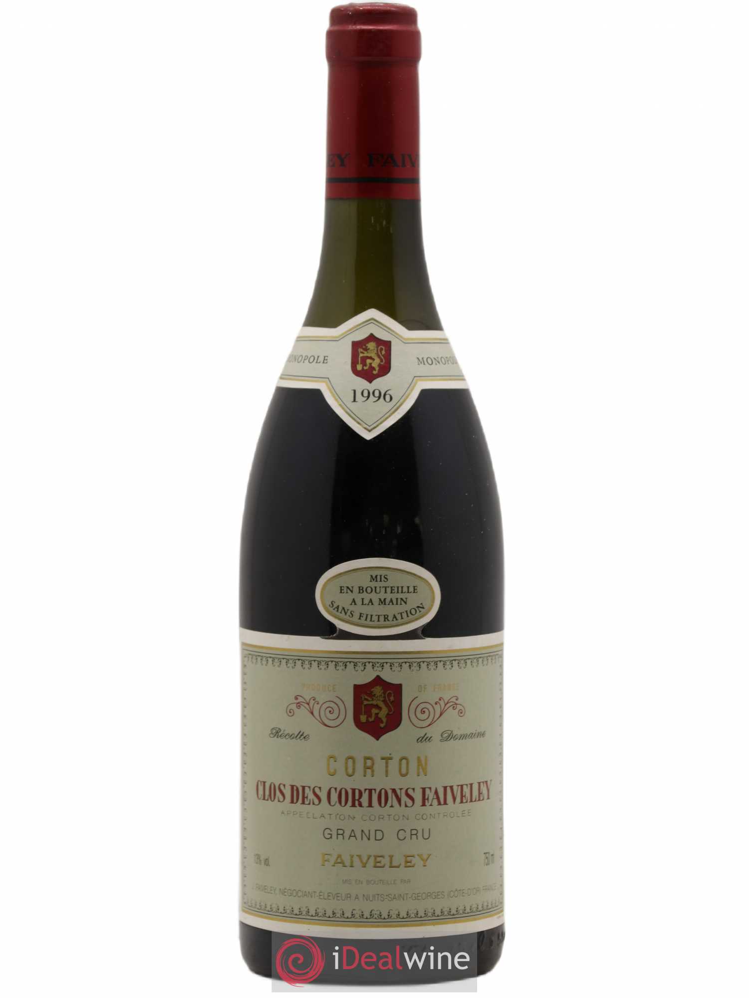 Corton Grand Cru Clos des Cortons Faiveley 1996 - Lot de 1 bouteille - 0