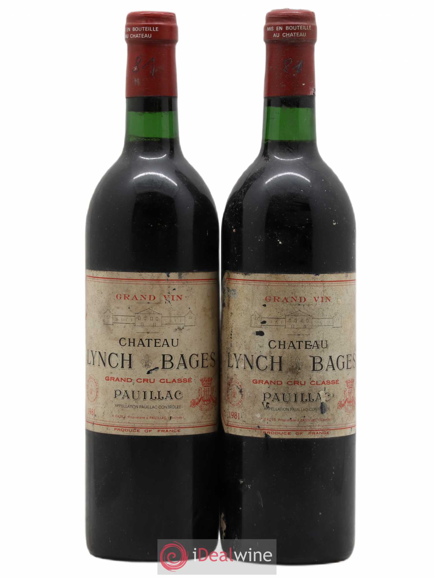 Château Lynch Bages 5ème Grand Cru Classé 1981 - Lot de 2 bouteilles - 0