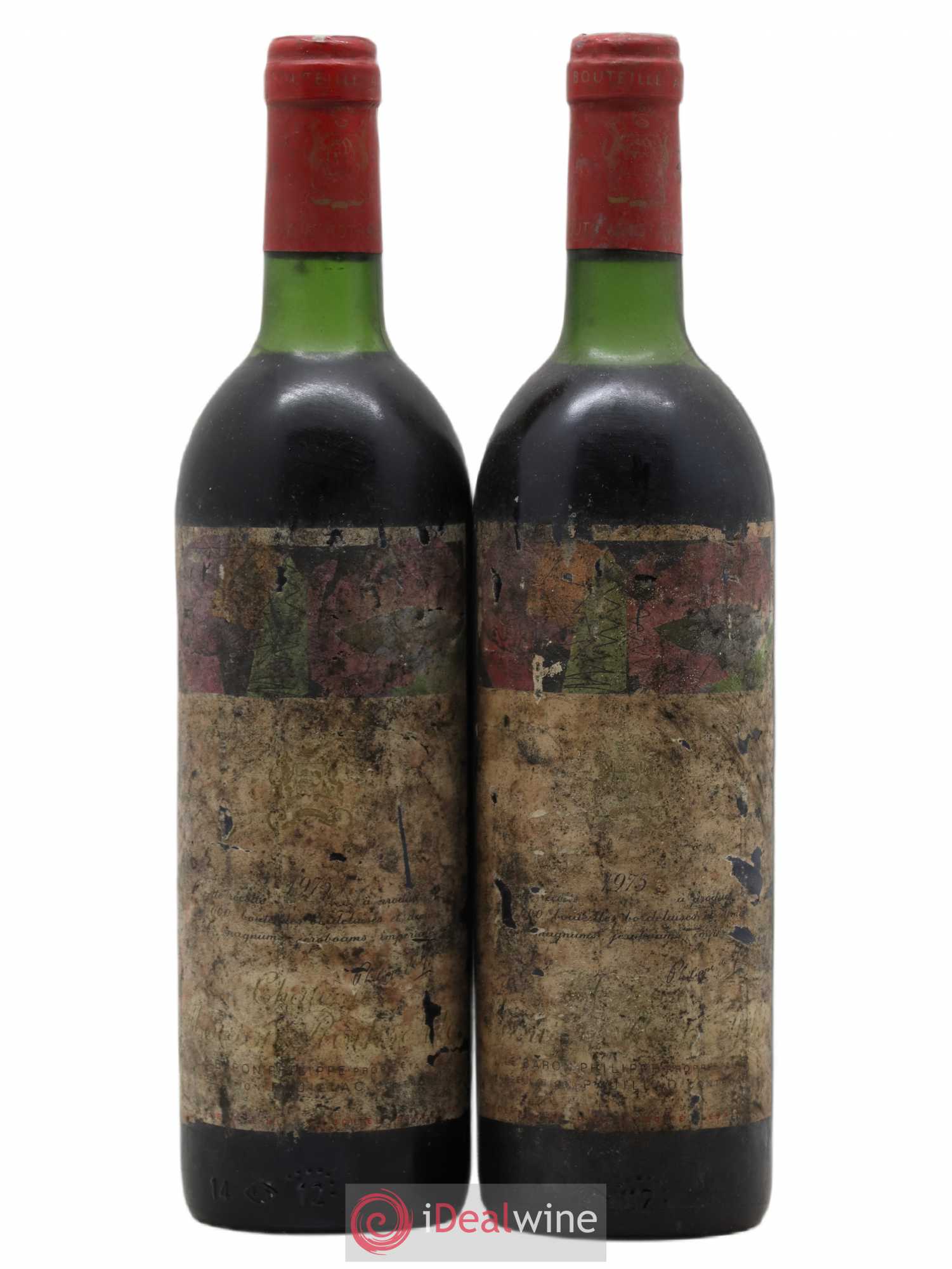 Château Mouton Rothschild 1er Grand Cru Classé 1975 - Lot de 2 bouteilles - 0