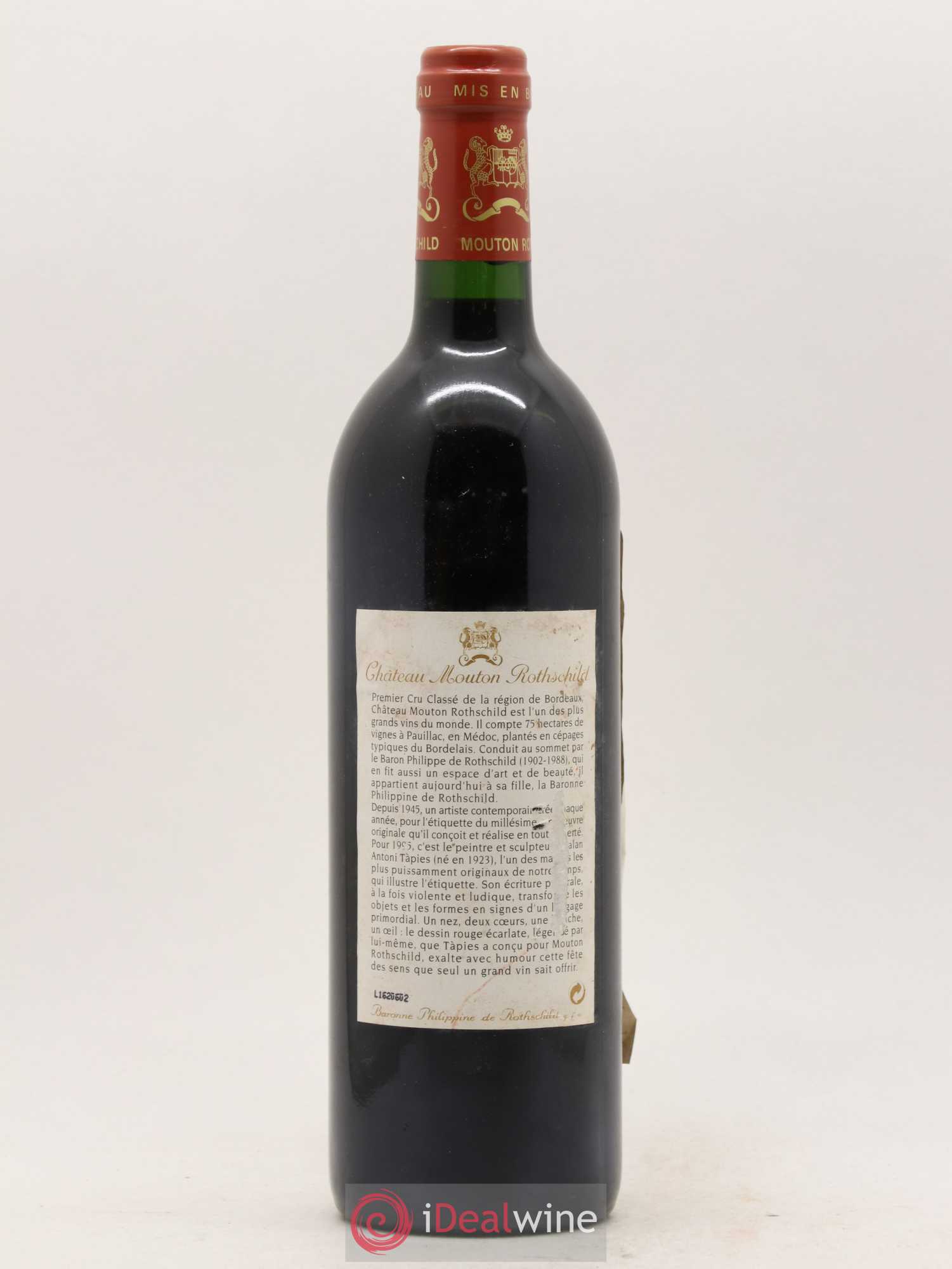 Château Mouton Rothschild 1er Grand Cru Classé 1995 - Lot de 1 bouteille - 1