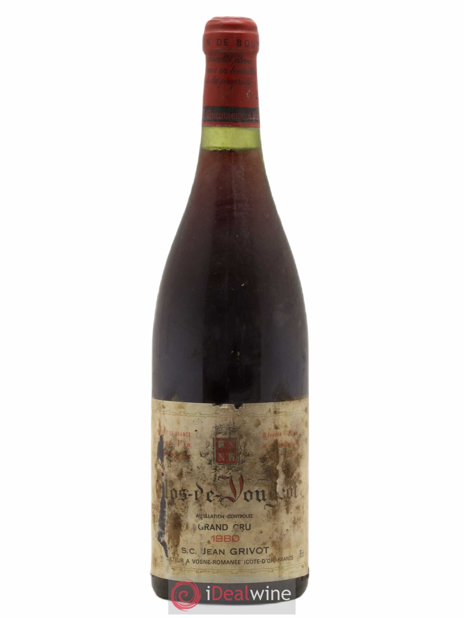 Clos de Vougeot Grand Cru Jean Grivot 1980 - Lot de 1 bouteille - 0
