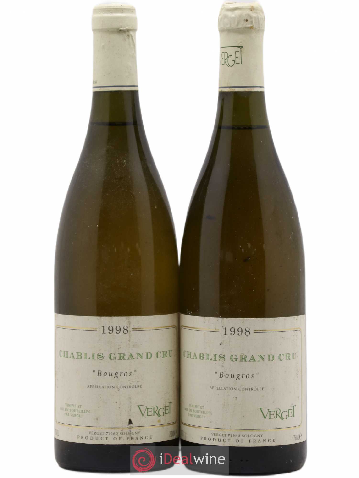 Chablis Grand Cru Bougros Verget 1998 - Lot de 2 bouteilles - 0