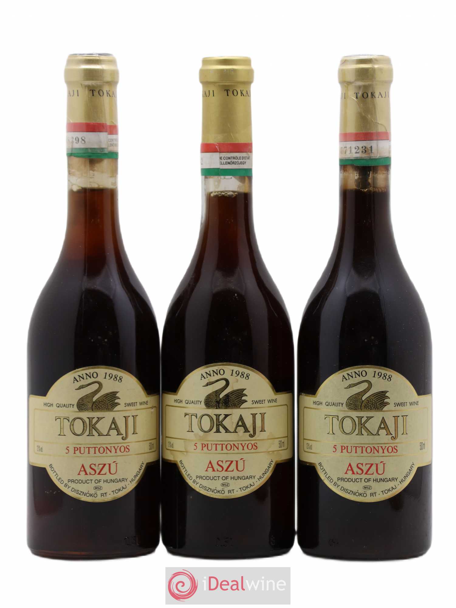 Tokaji Aszu 5 Puttonyos Disznoko (Domaine) 50 cl 1988 - Lotto di 3 bottiglie - 0
