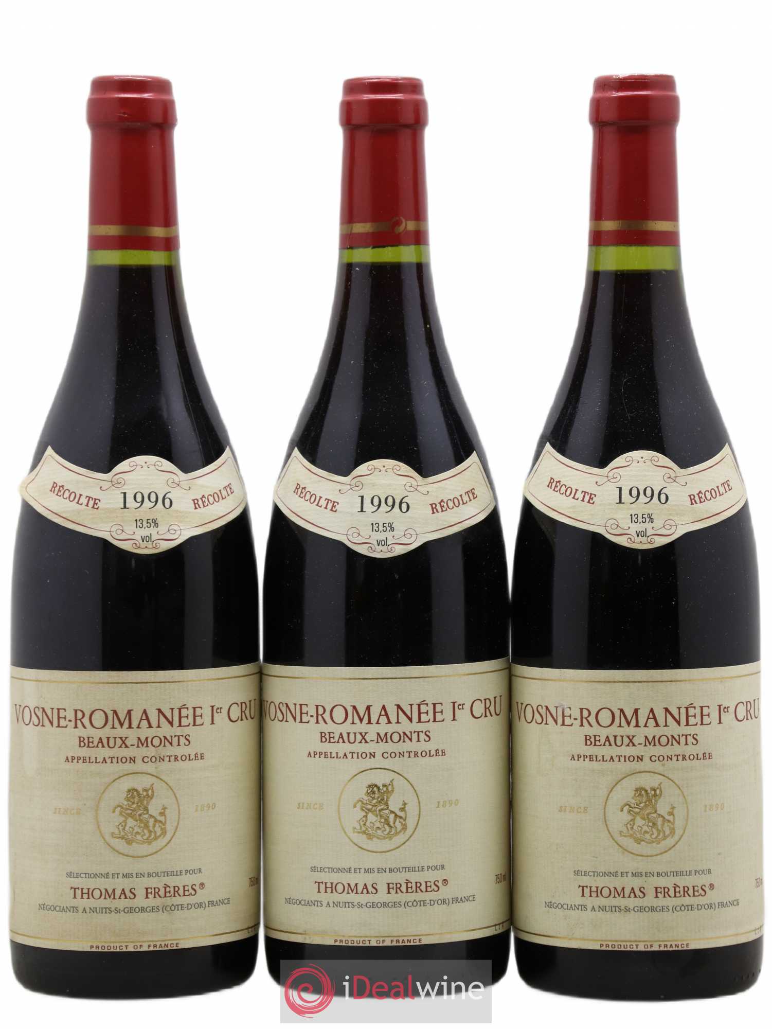 Vosne-Romanée 1er Cru Beaux-Monts Thomas Freres 1996 - Posten von 3 Flaschen - 0