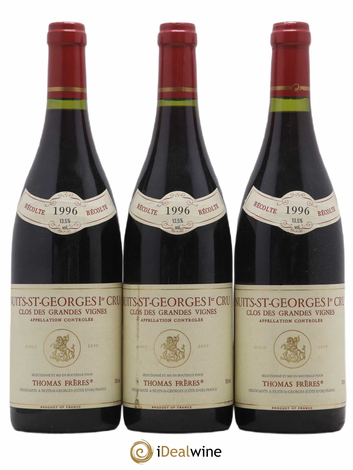 Nuits-Saint-Georges 1er Cru Clos Des Grandes Vignes Thomas Frères 1996 - Posten von 3 Flaschen - 0