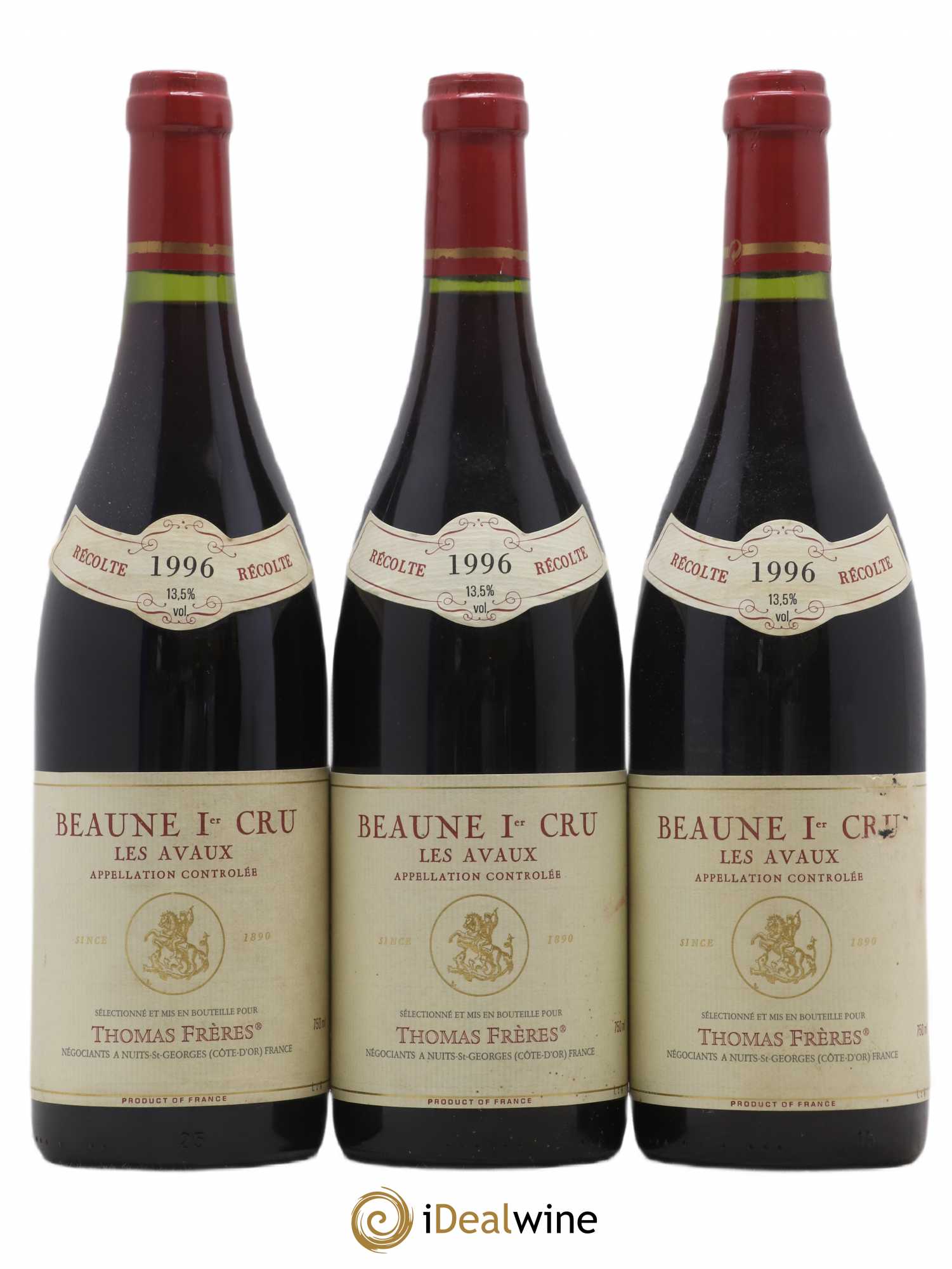 Beaune 1er Cru Les Avaux Thomas Frères 1996 - Posten von 3 Flaschen - 0