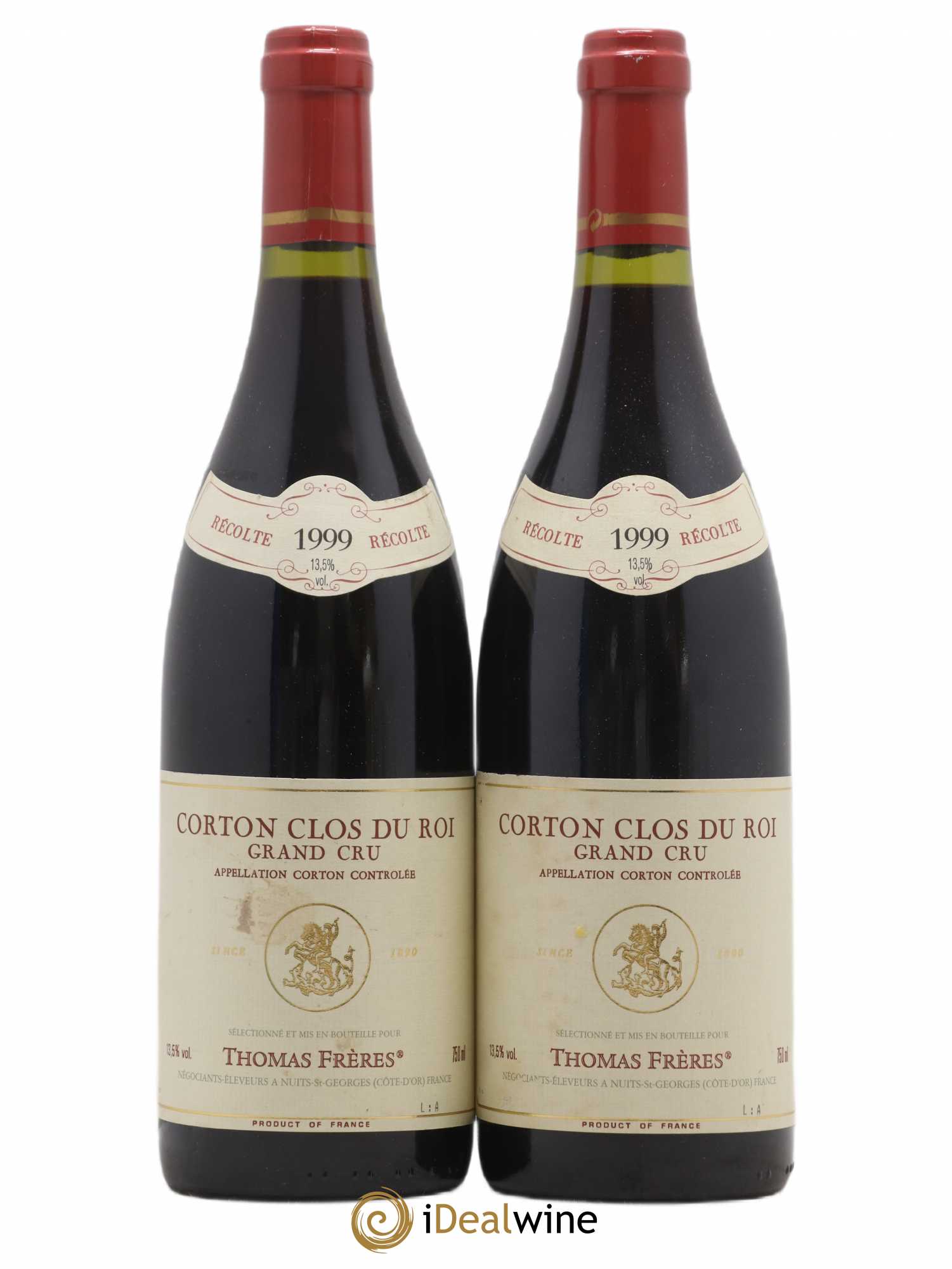 Corton Grand Cru Clos Du Roi Thomas Frères 1999 - Posten von 2 Flaschen - 0