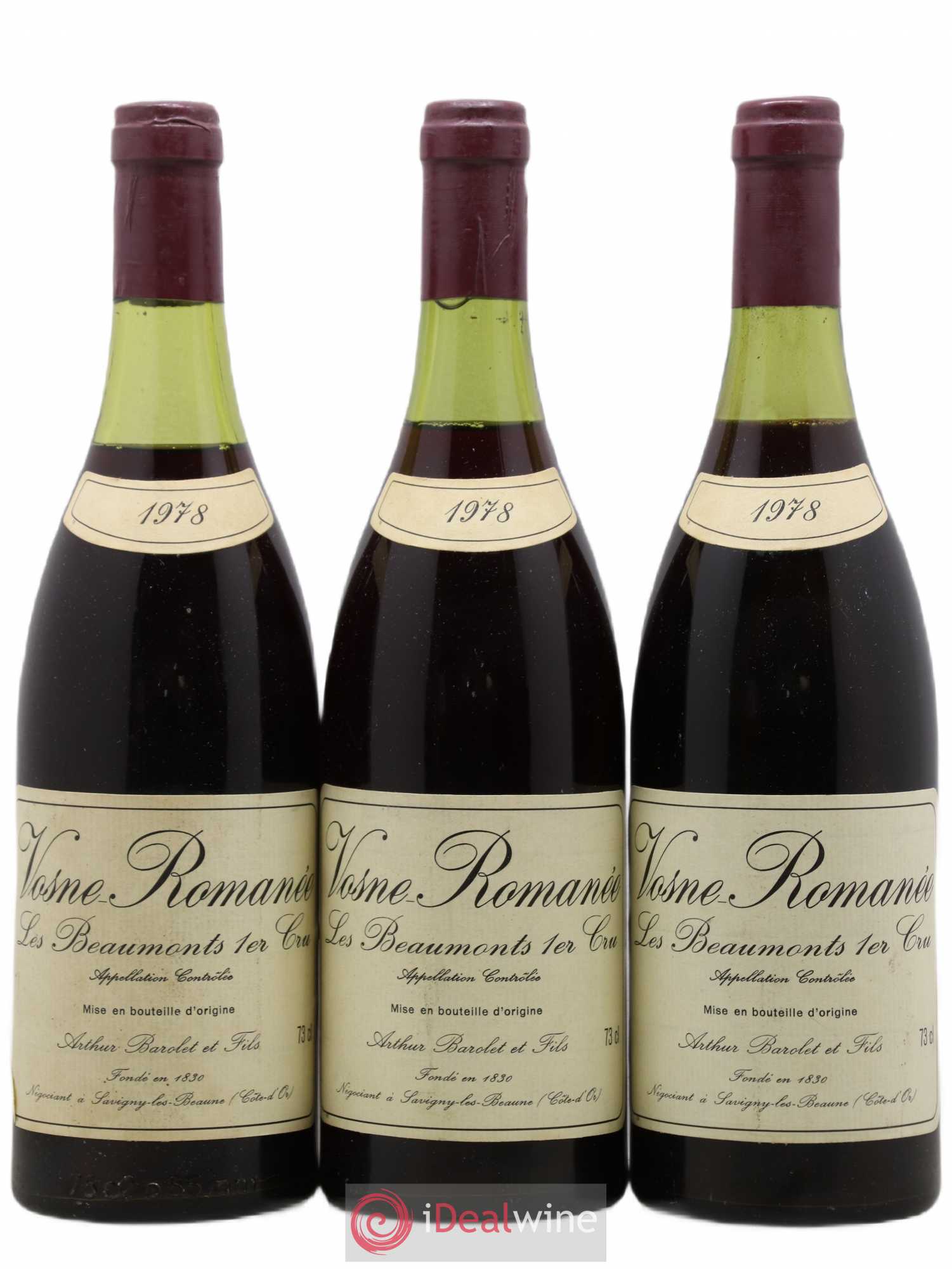 Vosne-Romanée 1er Cru Les Beaumonts Barolet et Fils 1978 - Posten von 3 Flaschen - 0