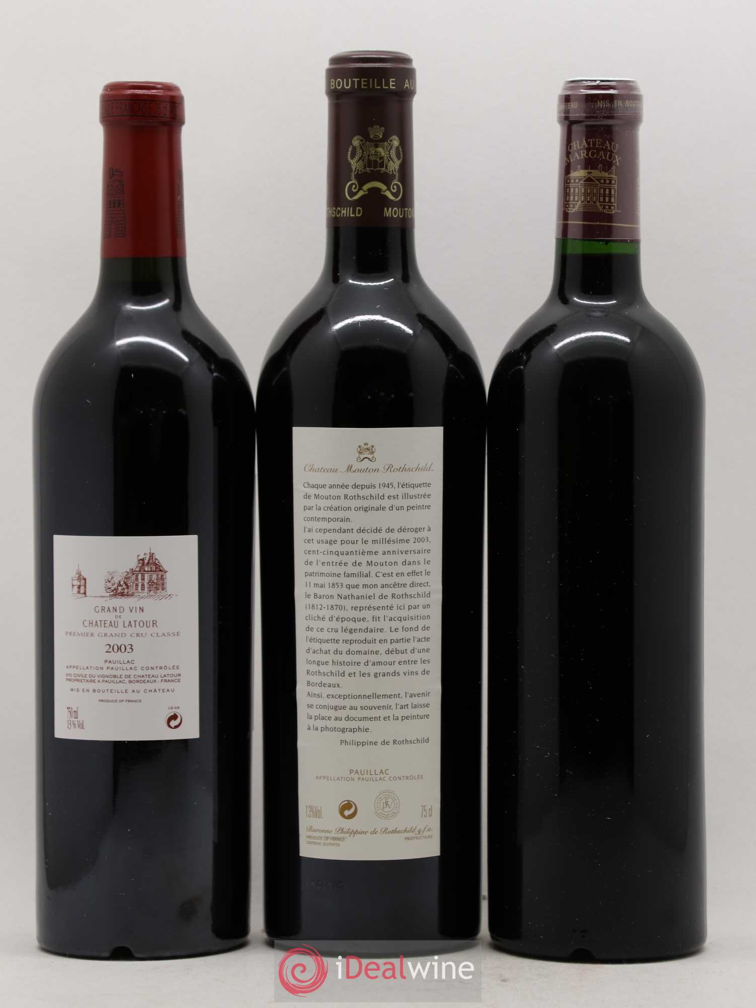 Caisse Duclot Prestige (Petrus Margaux Haut Brion Lafite Rothschild Mouton Rothschild Latour) 2003 - Posten von 6 Flaschen - 2