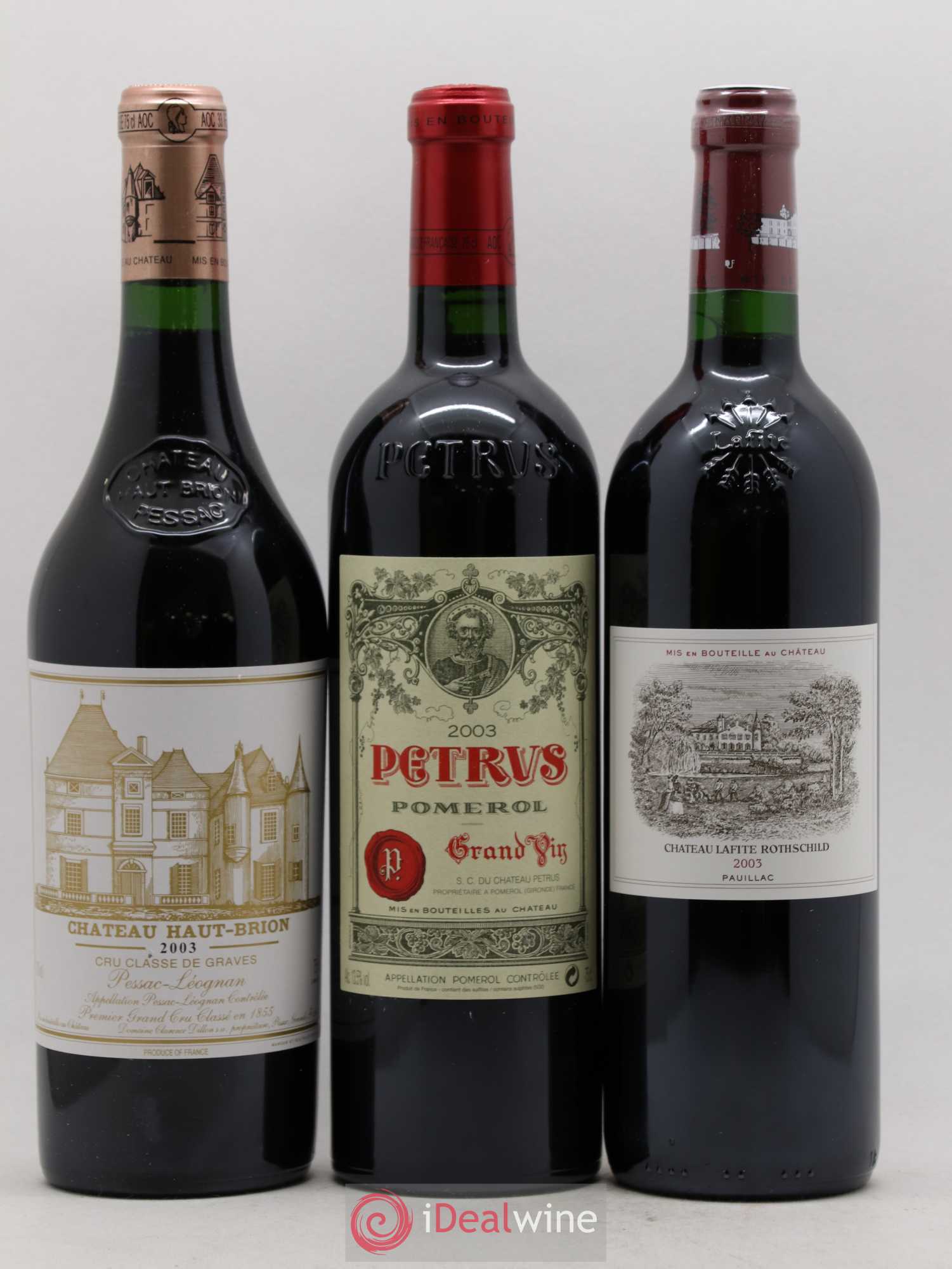 Caisse Duclot Prestige (Petrus Margaux Haut Brion Lafite Rothschild Mouton Rothschild Latour) 2003 - Posten von 6 Flaschen - 3