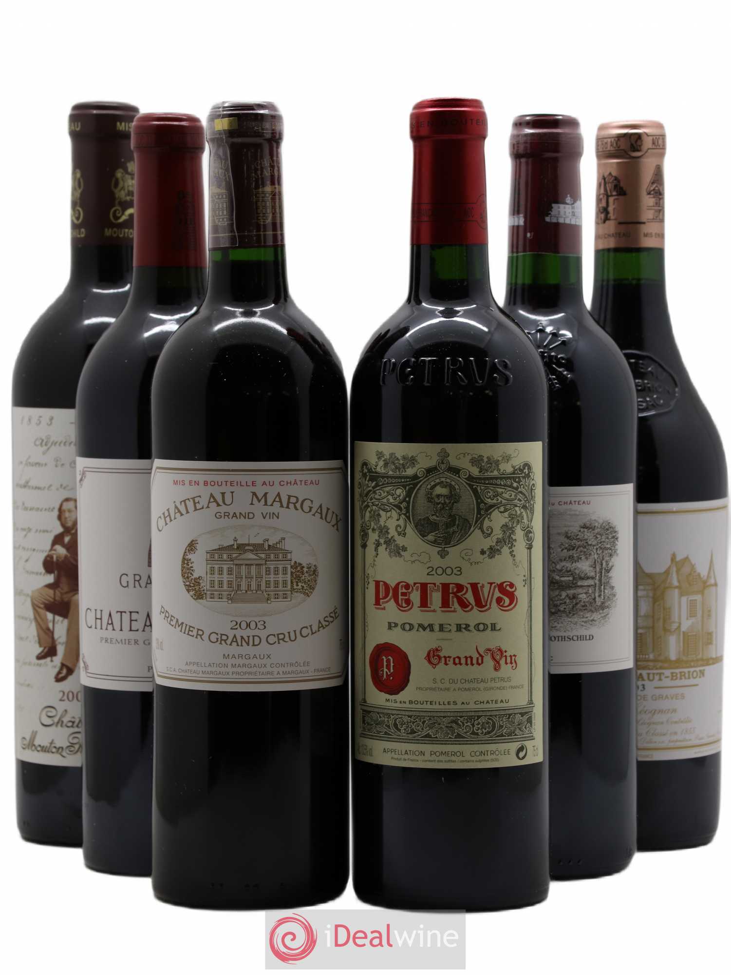 Caisse Duclot Prestige (Petrus Margaux Haut Brion Lafite Rothschild Mouton Rothschild Latour) 2003 - Posten von 6 Flaschen - 0
