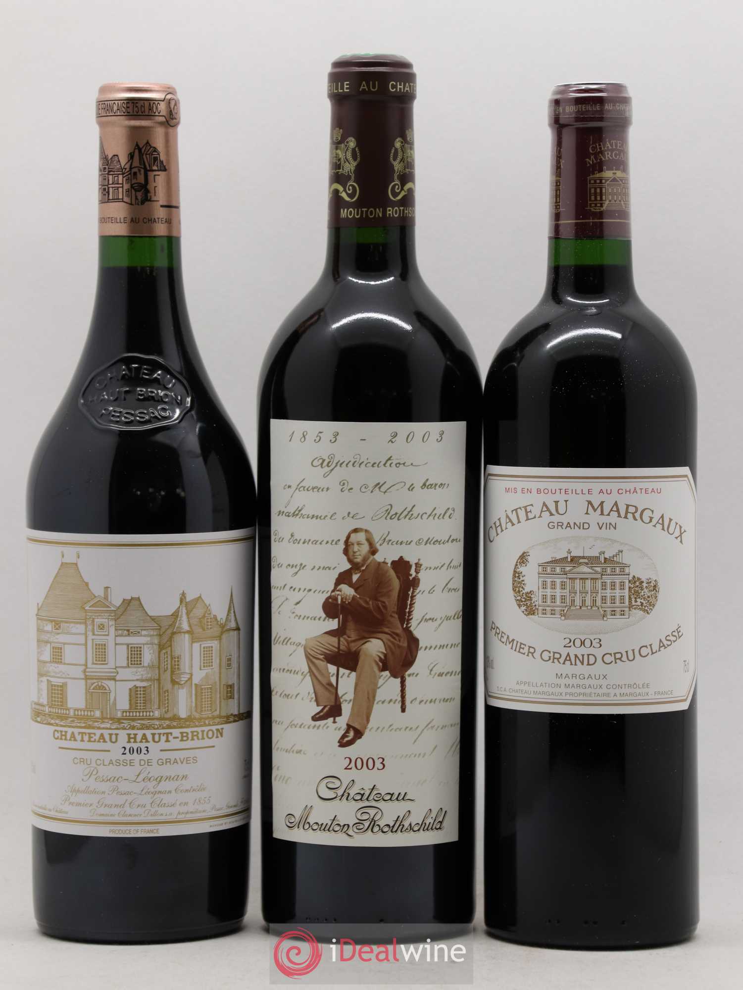 Caisse Duclot Prestige (Petrus Margaux Haut Brion Lafite Rothschild Mouton Rothschild Latour) 2003 - Posten von 6 Flaschen - 1