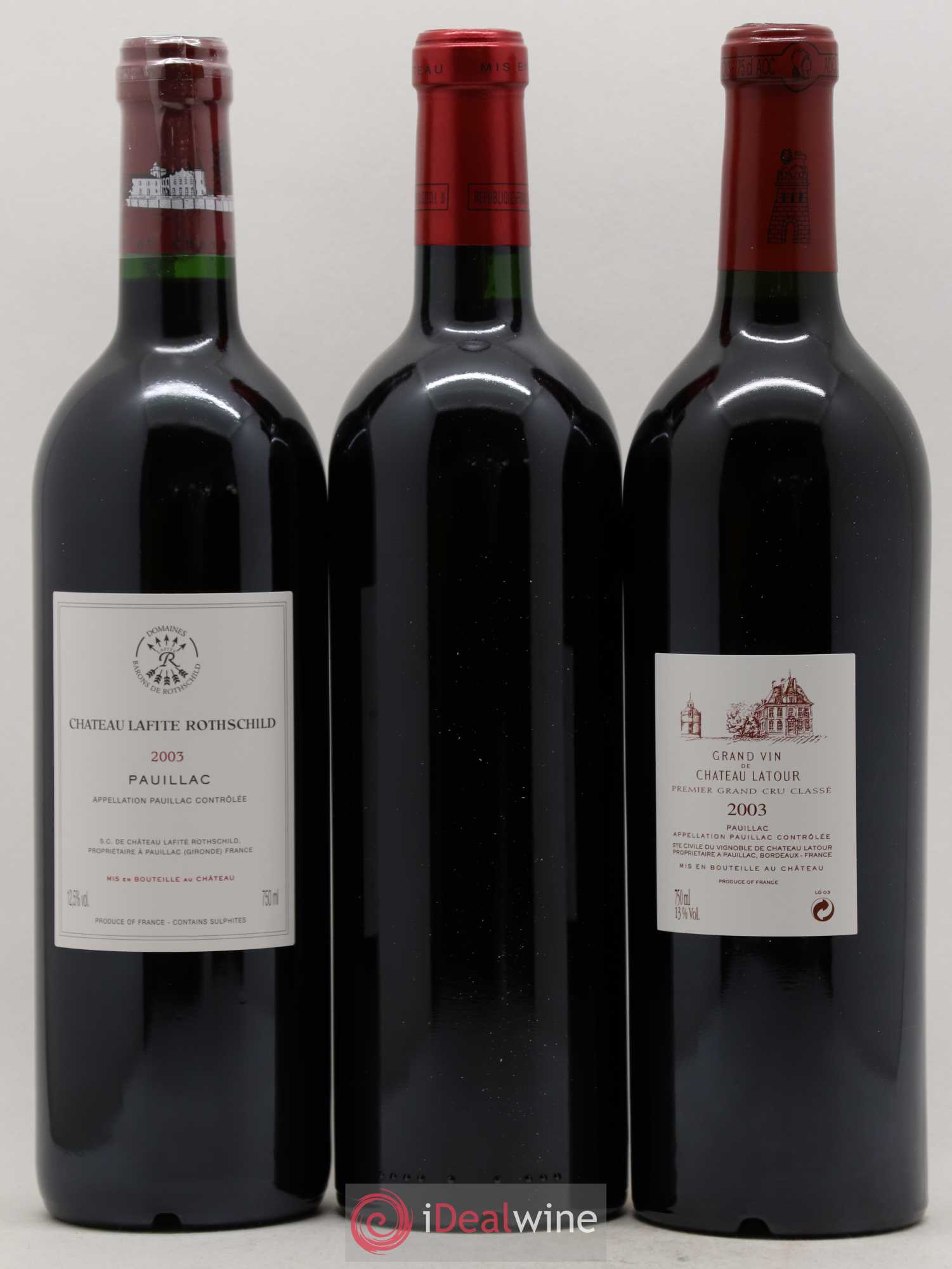 Caisse Duclot Prestige (Petrus Margaux Haut Brion Lafite Rothschild Mouton Rothschild Latour) 2003 - Posten von 6 Flaschen - 4