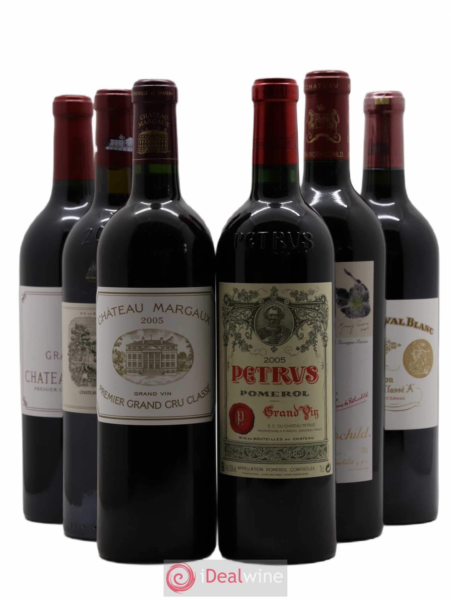 Caisse Duclot Prestige (Petrus Margaux Cheval Blanc Lafite Rothschild Mouton Rothschild Latour) 2005 - Posten von 6 Flaschen - 0