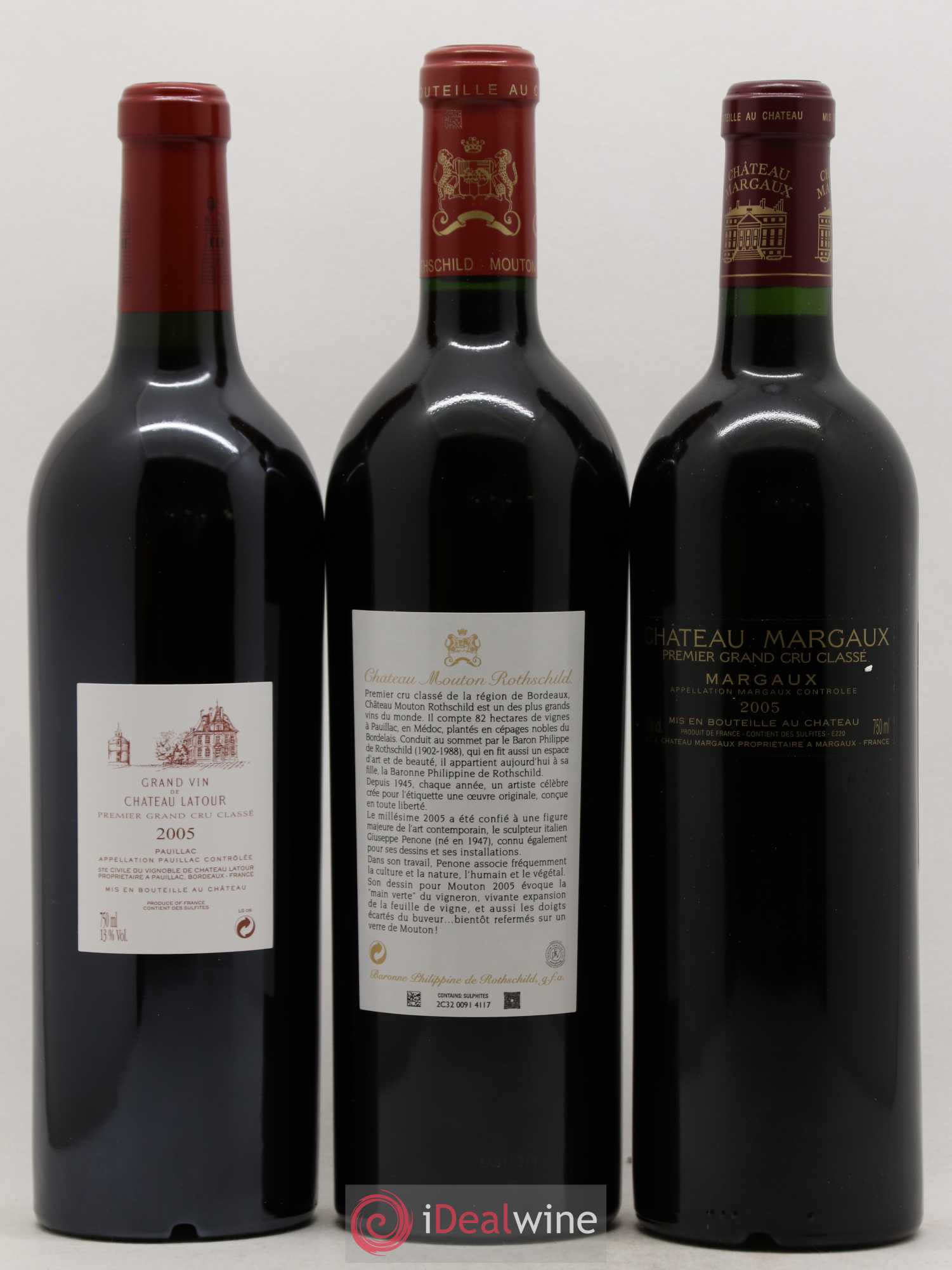 Caisse Duclot Prestige (Petrus Margaux Cheval Blanc Lafite Rothschild Mouton Rothschild Latour) 2005 - Posten von 6 Flaschen - 2