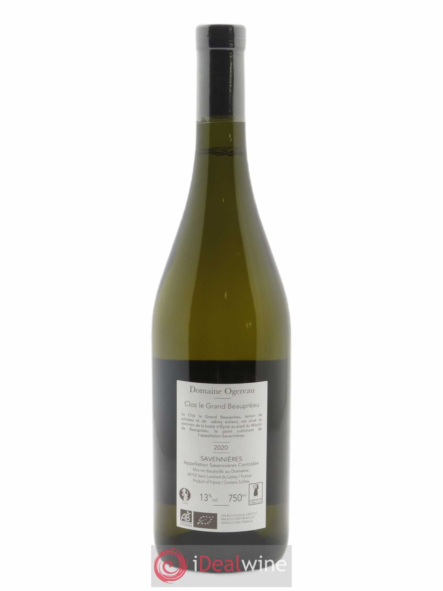 Savennières Clos le Grand Beaupréau Domaine Ogereau 2020 - Lot of 1 bottle - 1
