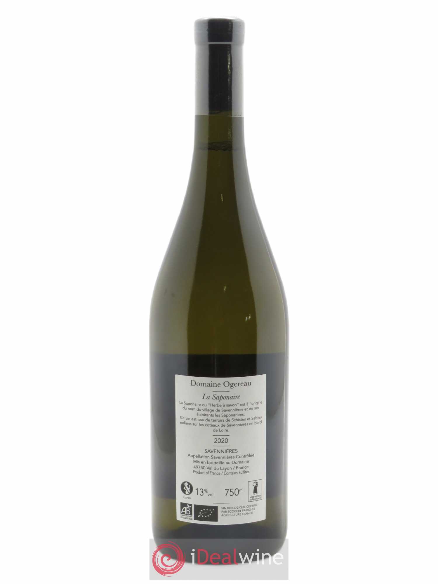 Savennières La Saponaire Domaine Ogereau 2020 - Lot of 1 bottle - 1
