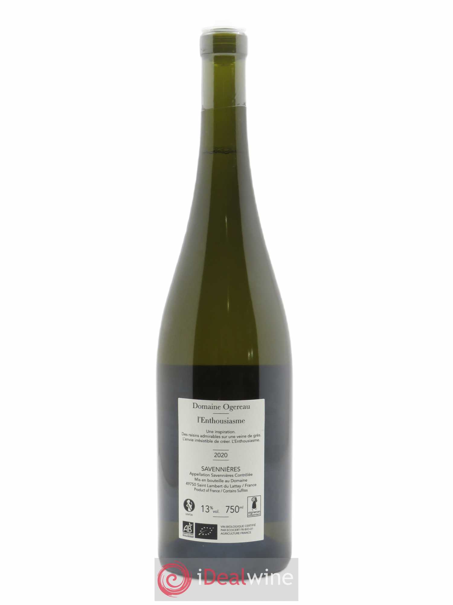 Savennières L'Enthousiasme Domaine Ogereau 2020 - Lot of 1 bottle - 1