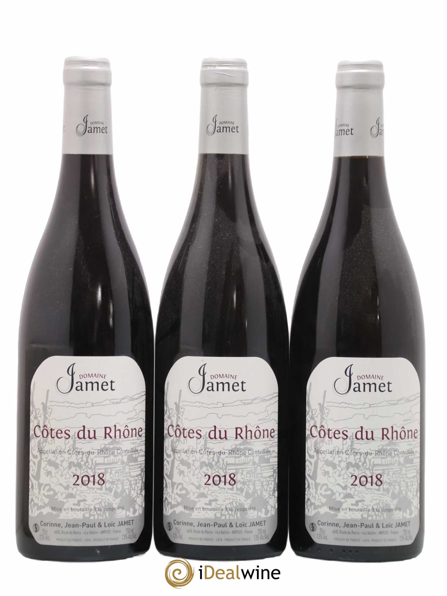 Côtes-du-Rhône Jamet (Domaine) 2018 - Lot de 3 bouteilles - 0