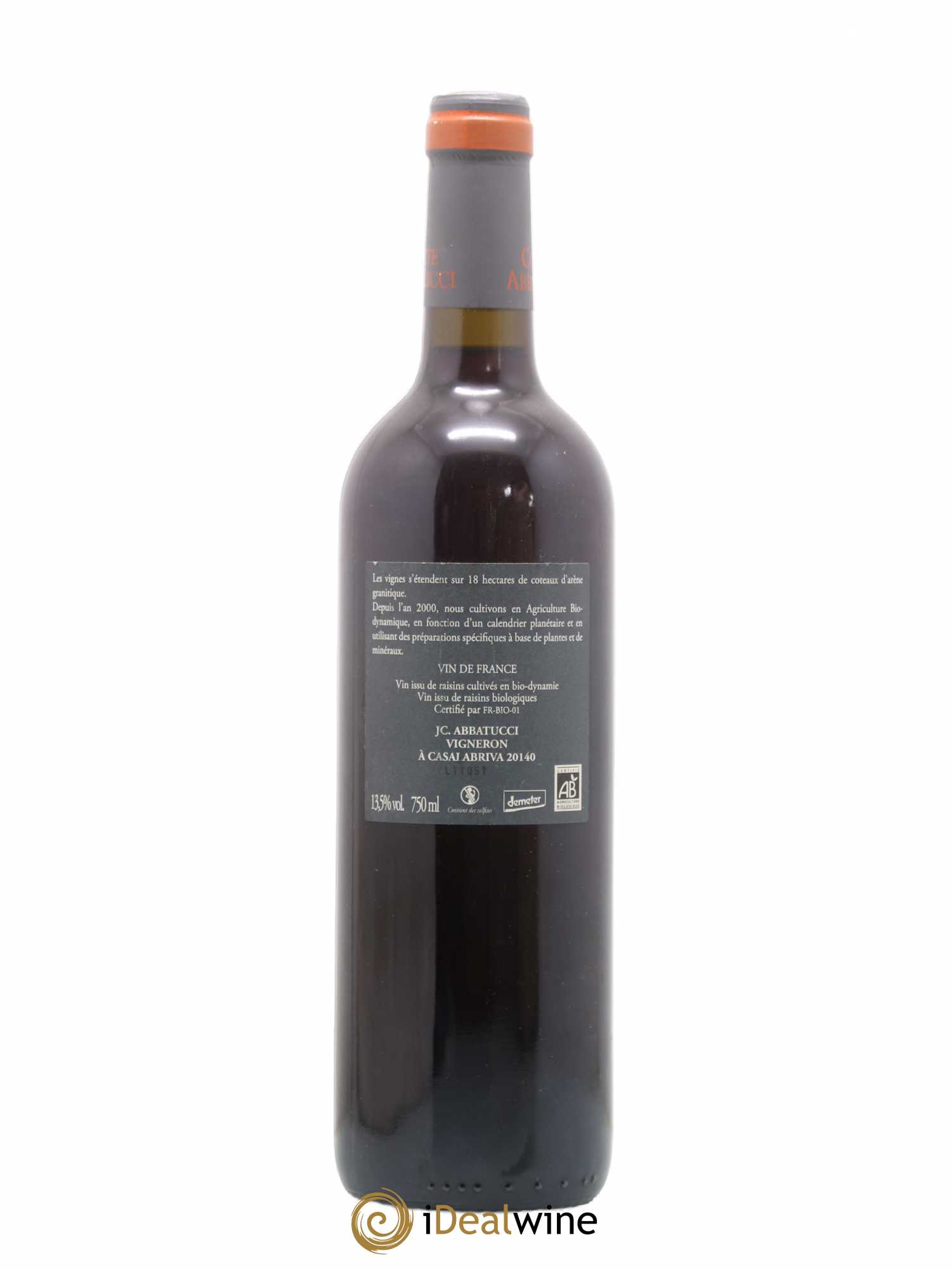 Vin de France Faustine Vieilles Vignes Comte Abbatucci (Domaine) 2011 - Lot de 1 bouteille - 1
