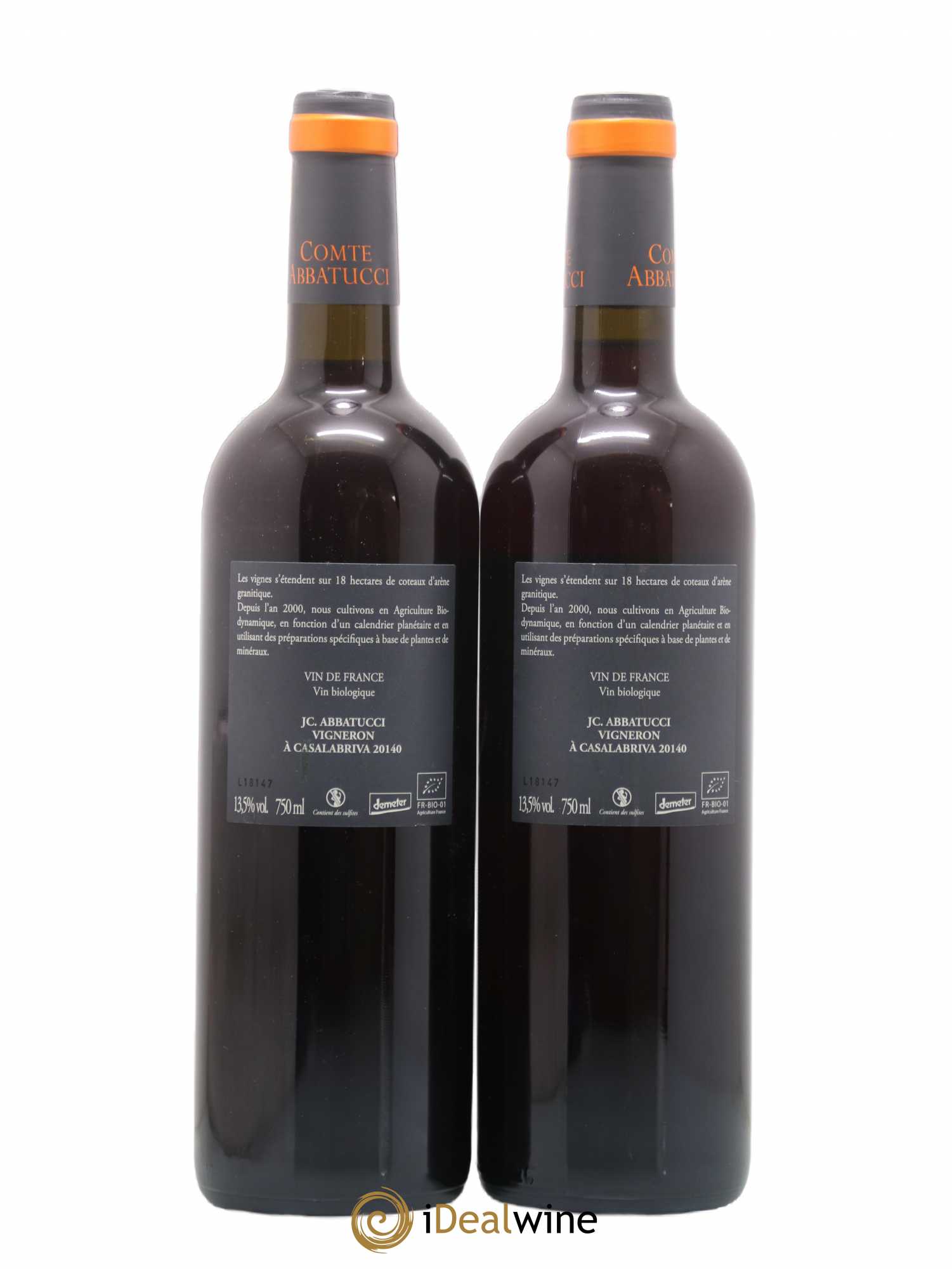Vin de France Faustine Vieilles Vignes Comte Abbatucci (Domaine) 2018 - Lot de 2 bouteilles - 1