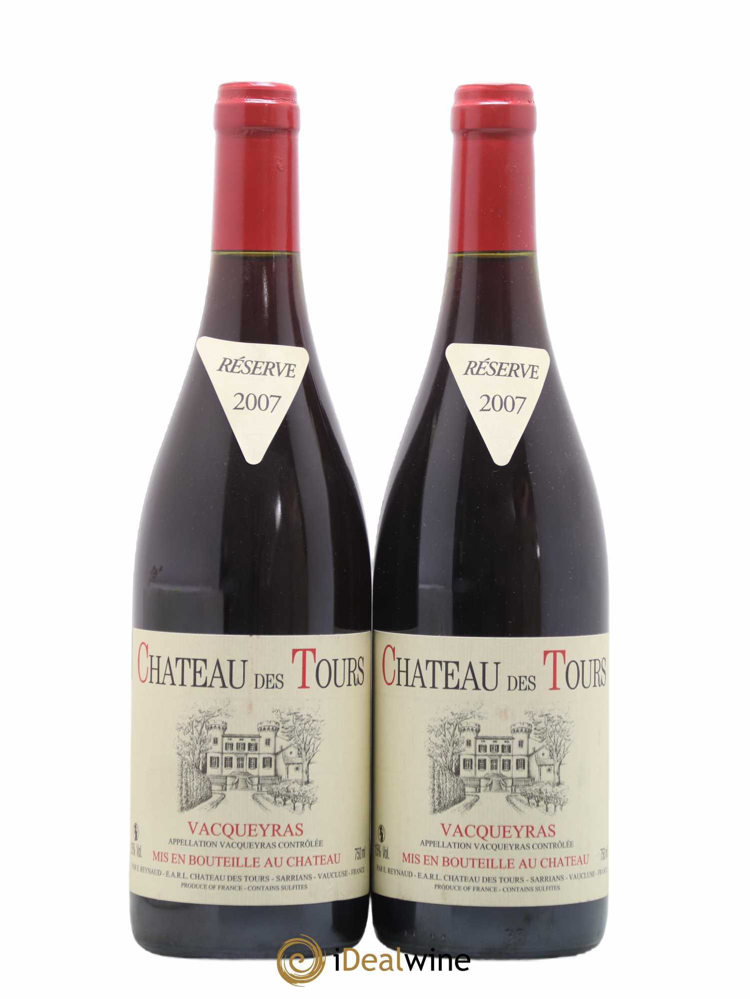 Vacqueyras Château des Tours Emmanuel Reynaud 2007 - Lot de 2 bouteilles - 0