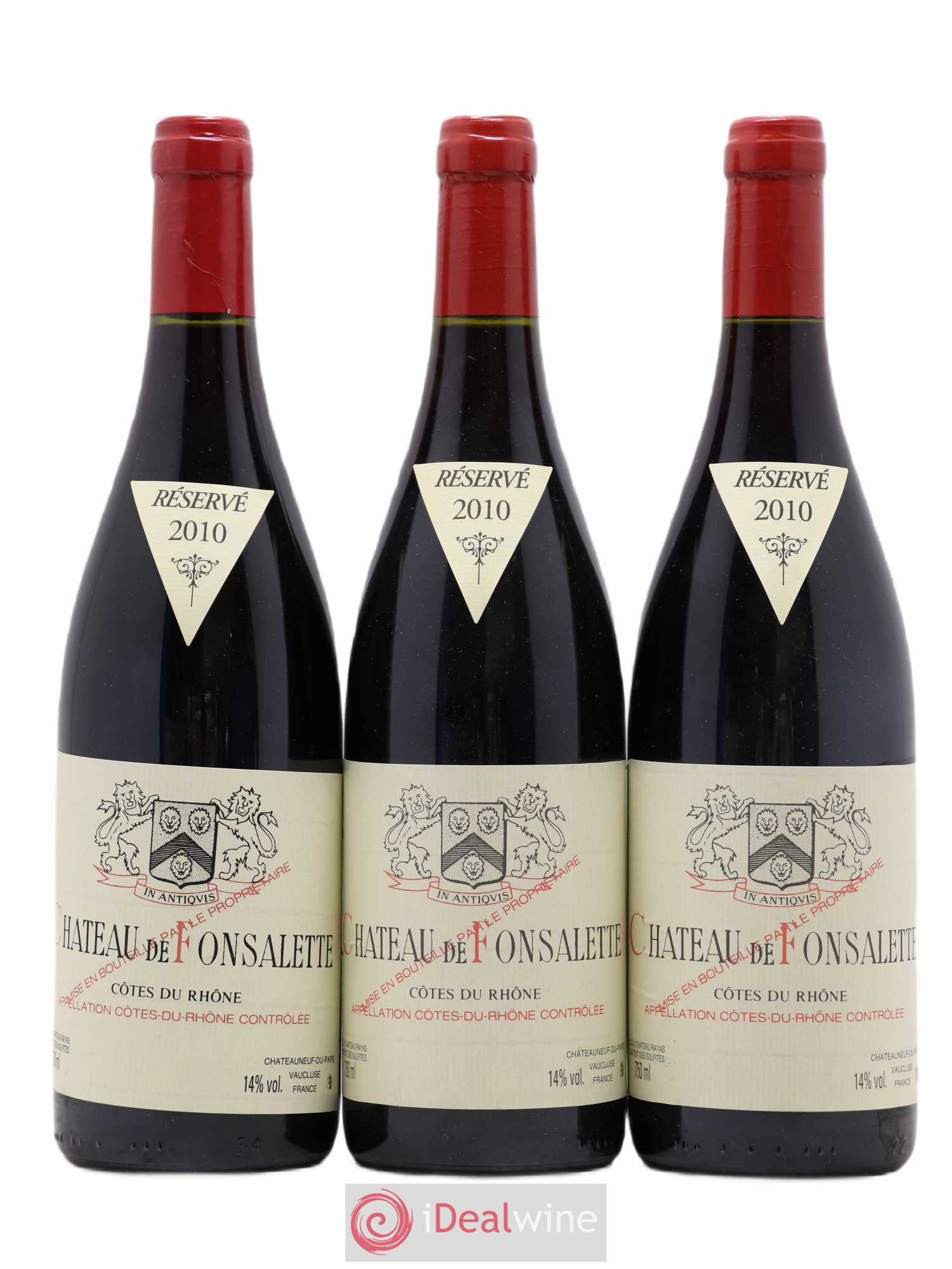 Côtes-du-Rhône Château de Fonsalette Emmanuel Reynaud 2010 - Lot de 3 bouteilles - 0