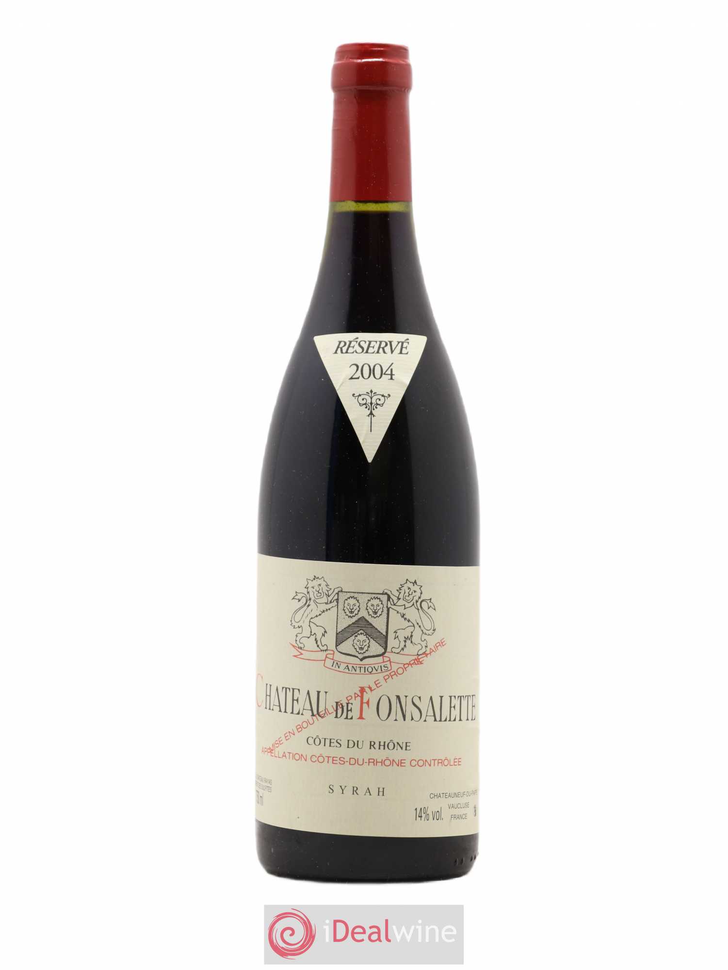 Côtes-du-Rhône Cuvée Syrah Château de Fonsalette 2004 - Lot de 1 bouteille - 0