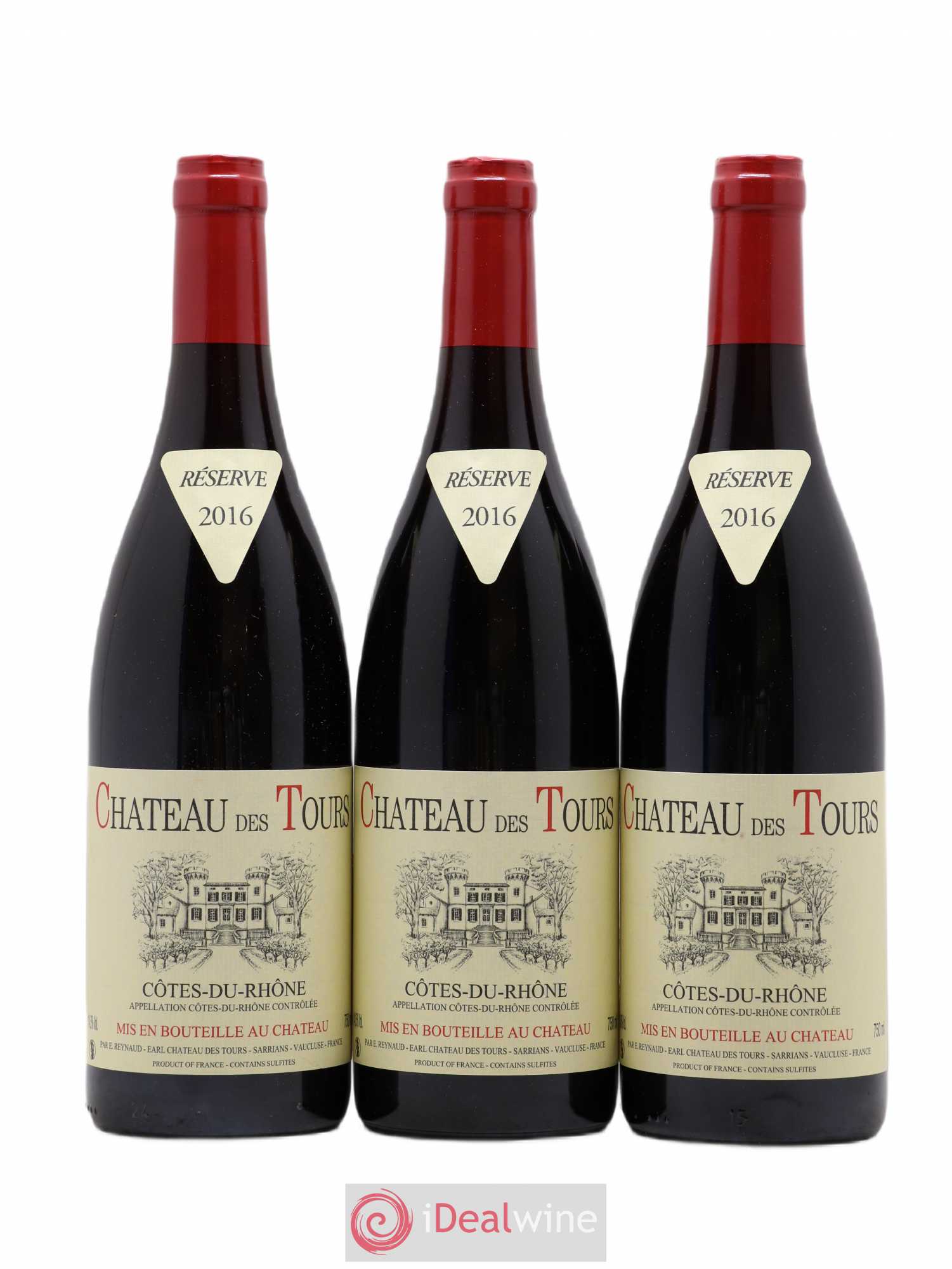 Côtes-du-Rhône Château des Tours Emmanuel Reynaud 2016 - Lot de 3 bouteilles - 0