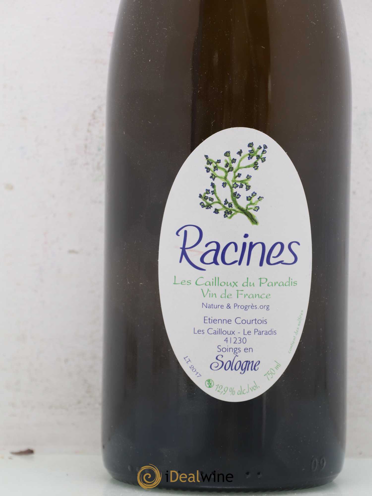 Vin de France Racines Les Cailloux du Paradis Etienne Courtois 2017 - Lot de 1 bouteille - 1