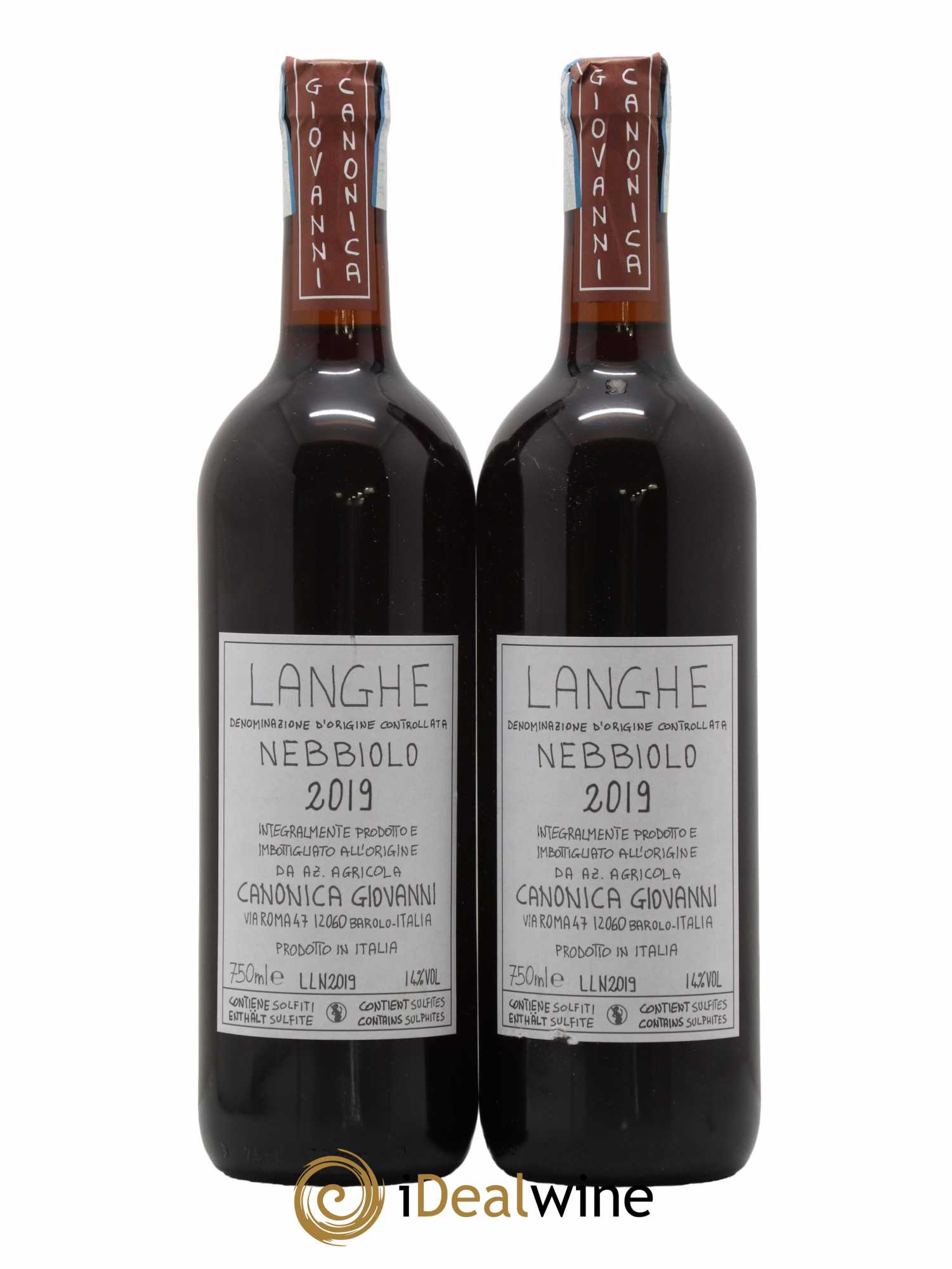 Langhe DOC Nebbiolo Canonica Giovanni 2019 - Lot de 2 bouteilles - 0