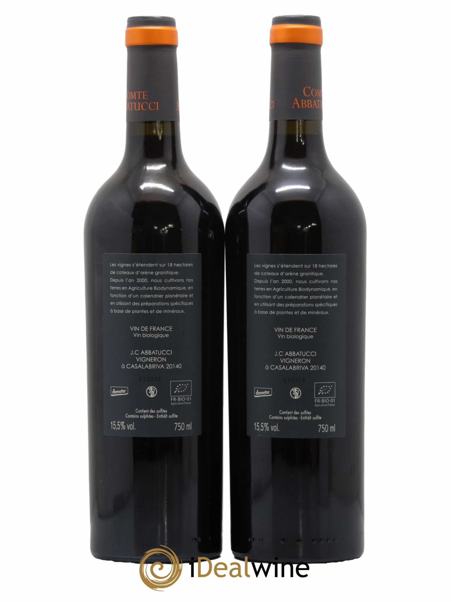Vin de France Monte Bianco Comte Abbatucci (Domaine) 2020 - Lot de 2 bouteilles - 1
