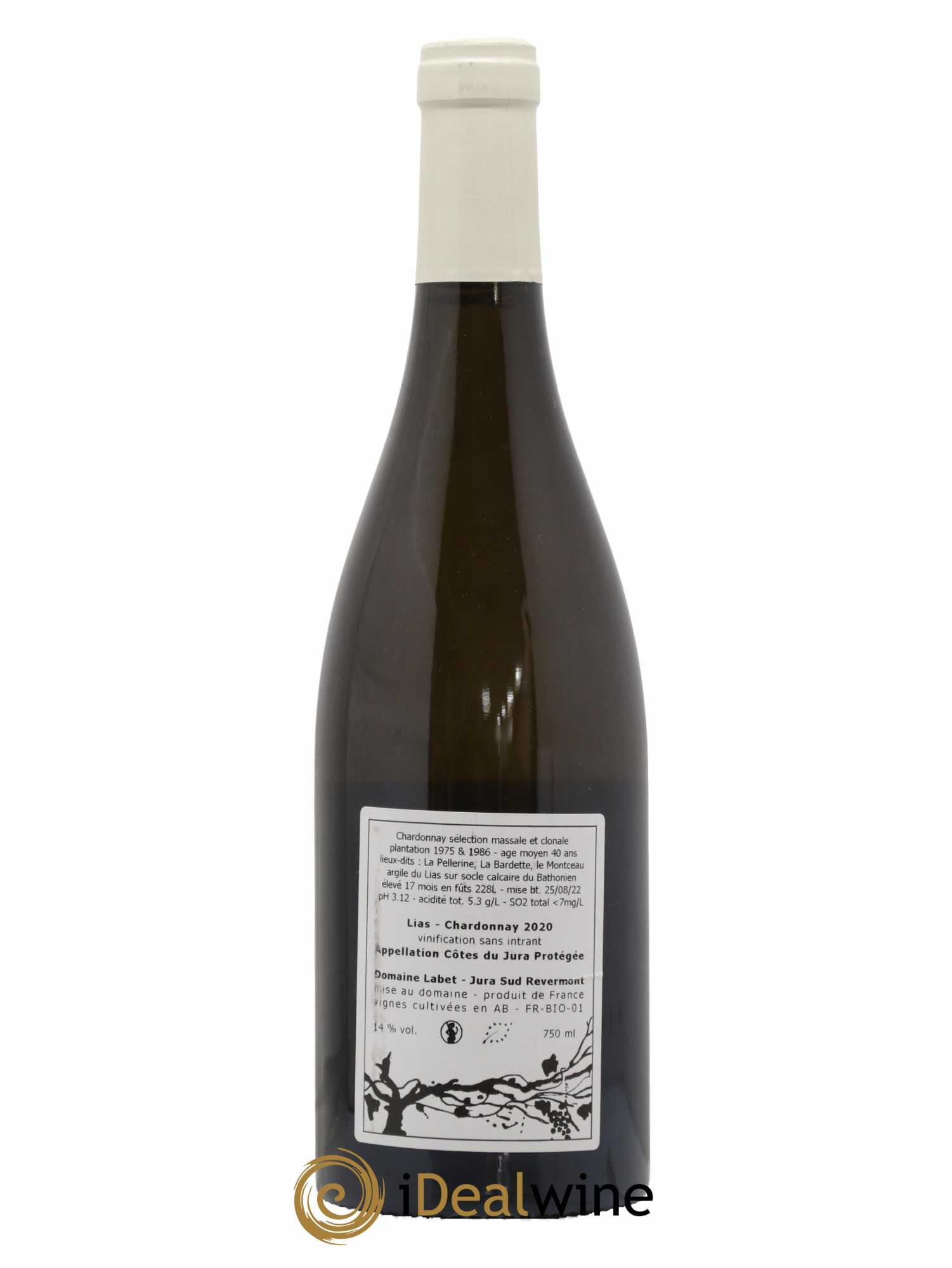 Côtes du Jura Chardonnay Lias Romain - Julien - Charline Labet 2020 - Lot de 1 bouteille - 1