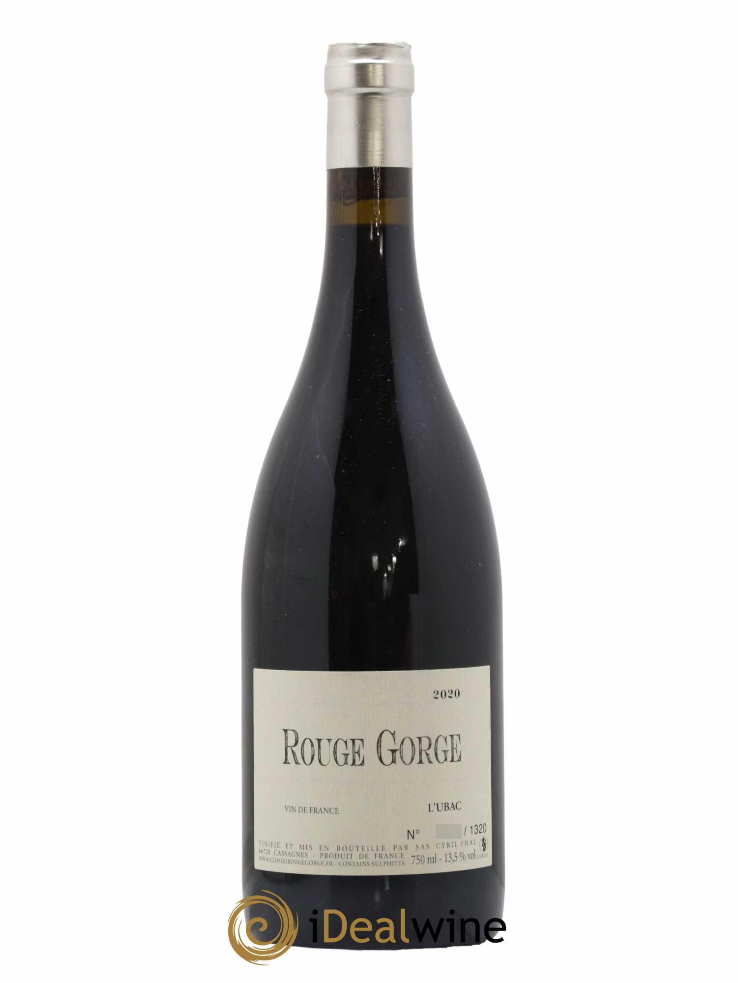 Côtes Catalanes Clos du Rouge Gorge L'Ubac Cyril Fhal 2020 - Lot de 1 bouteille - 0
