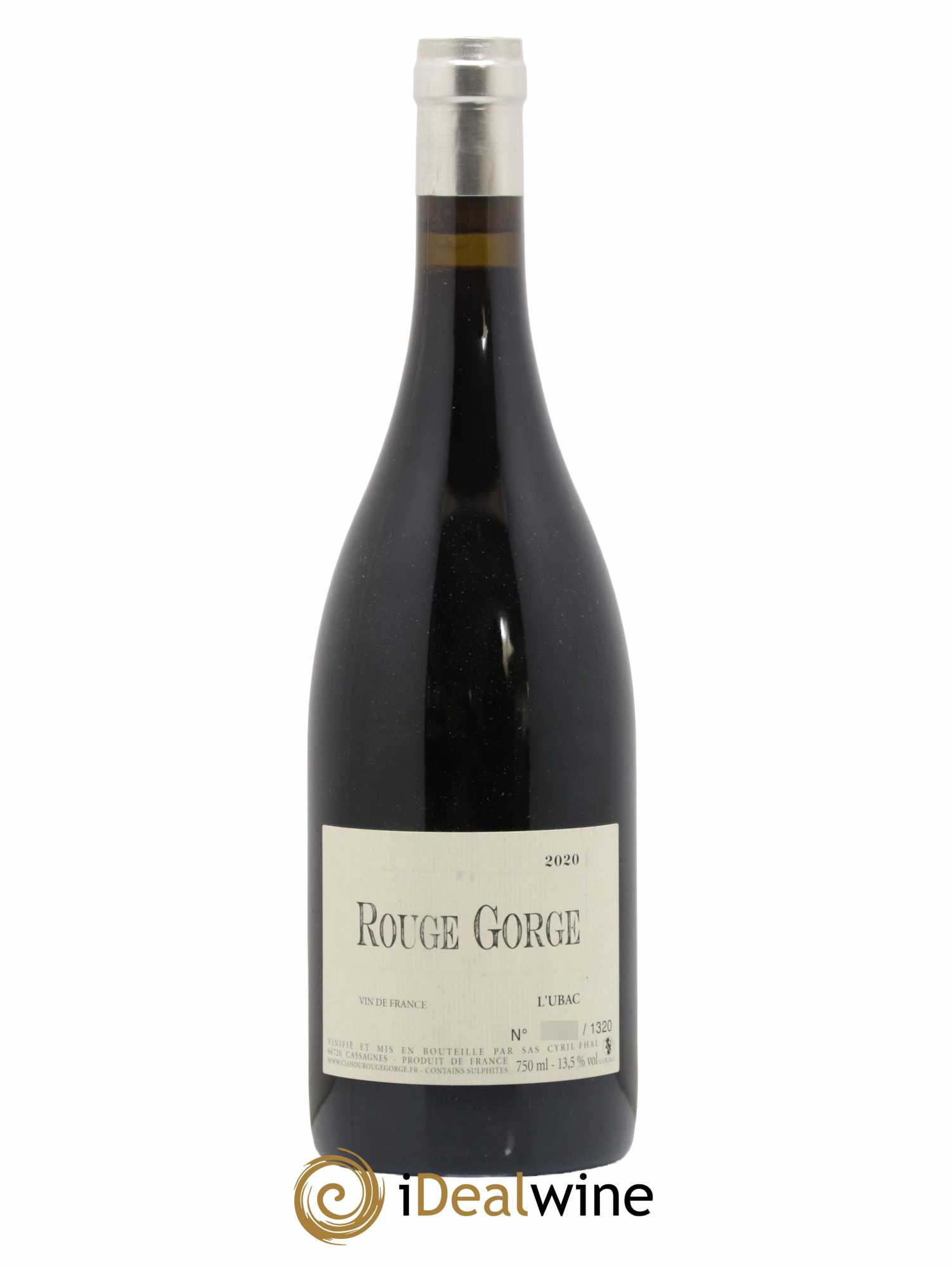 Vin de France Rouge Gorge Ubac Cyril Fhal 2020 - Lot de 1 bouteille - 0