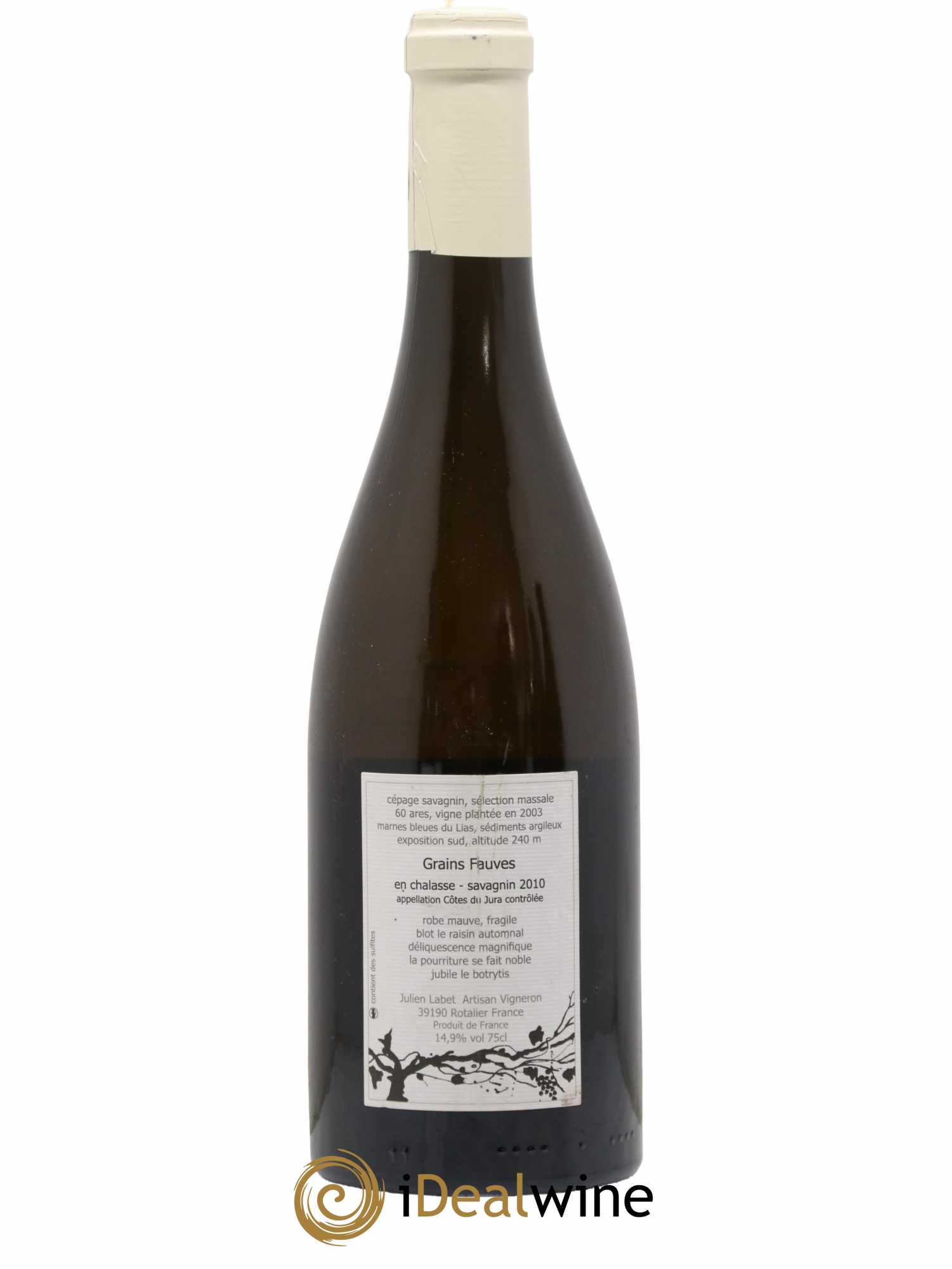 Côtes du Jura Savagnin Grains Fauves En Chalasses Domaine Labet 2010 - Lot de 1 bouteille - 1