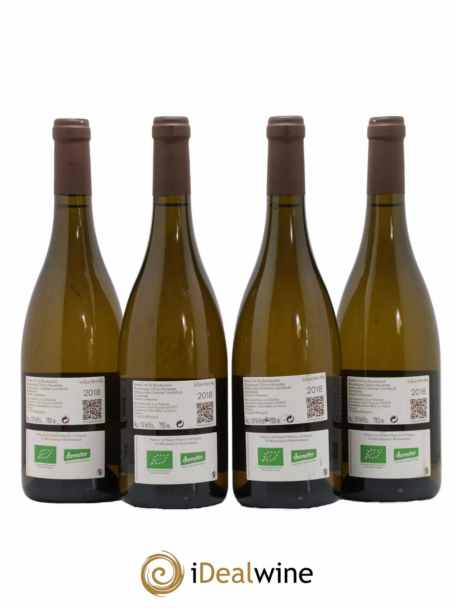 Bourgogne Côtes d'Auxerre Gondonne Goisot 2018 - Lot de 4 bouteilles - 1