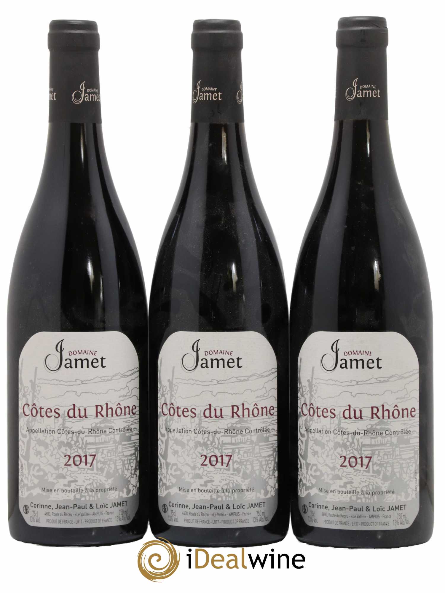 Côtes-du-Rhône Jamet (Domaine) 2017 - Lot de 3 bouteilles - 0