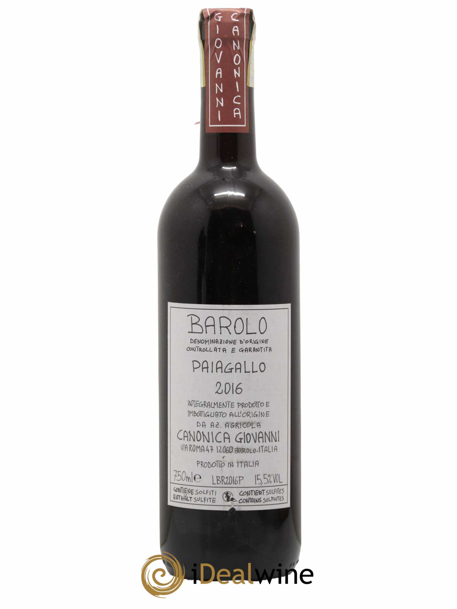Barolo DOCG Paiagallo Giovanni Canonica 2016 - Lot de 1 bouteille - 0