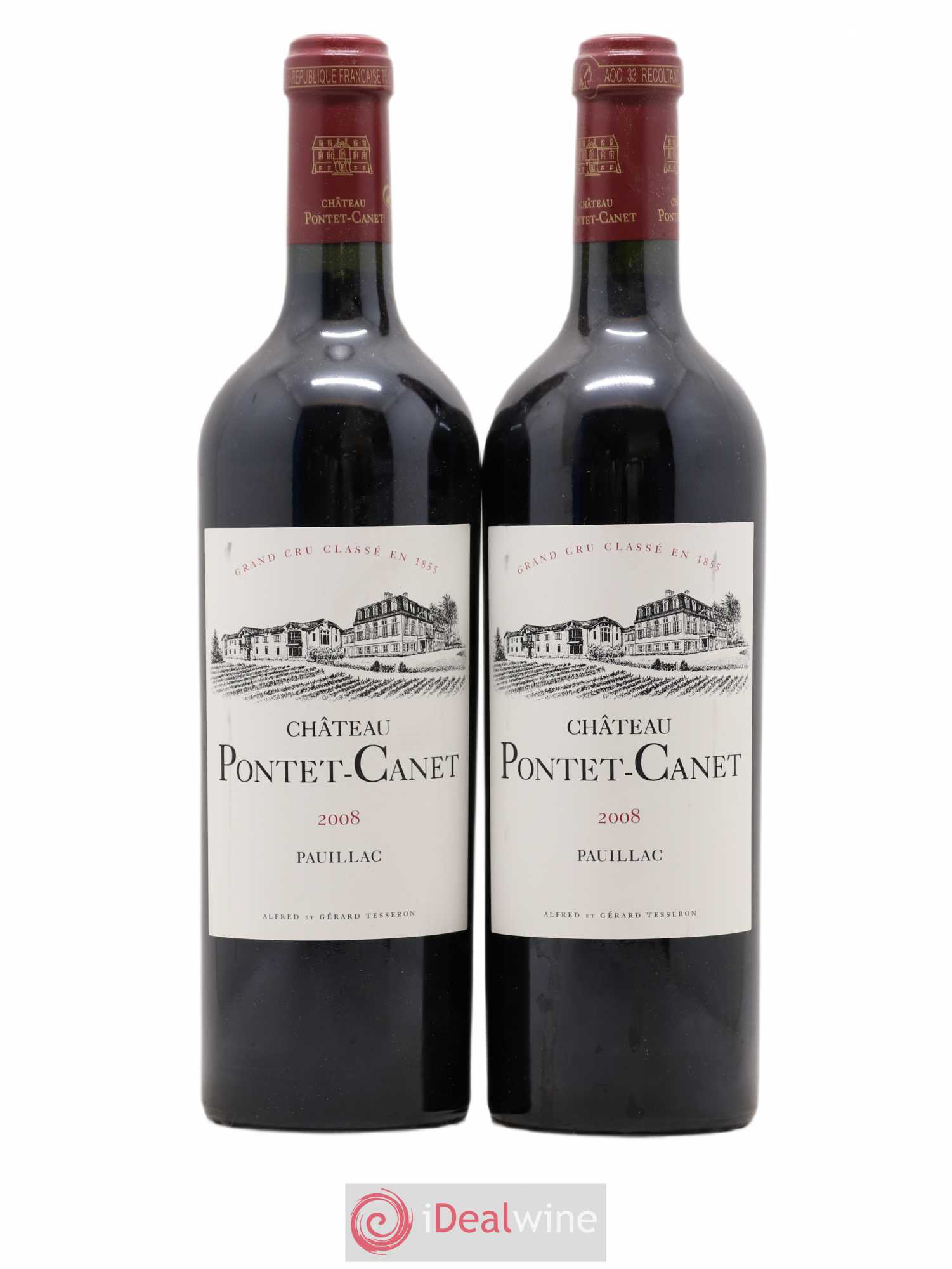 Château Pontet Canet 5ème Grand Cru Classé 2008 - Lot de 2 bouteilles - 0