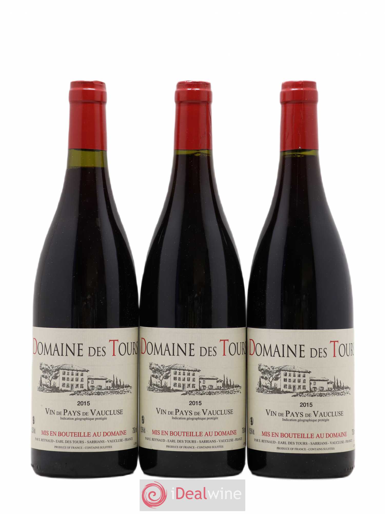 Vaucluse (Vin de Pays de Vaucluse) Domaine des Tours Emmanuel Reynaud 2015 - Lot de 3 bouteilles - 0