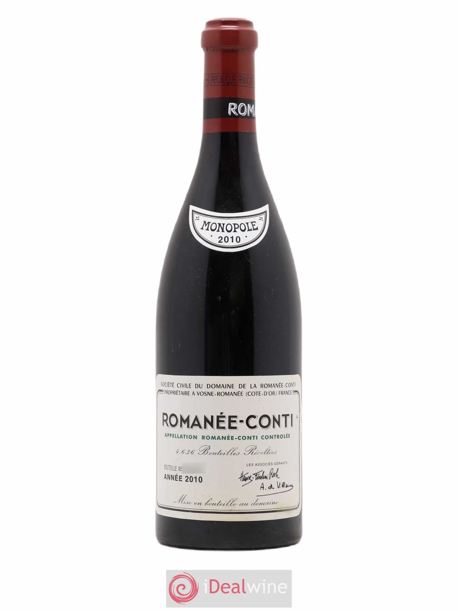 Romanée-Conti Grand Cru Domaine de la Romanée-Conti 2010 - Lot de 1 bouteille - 0