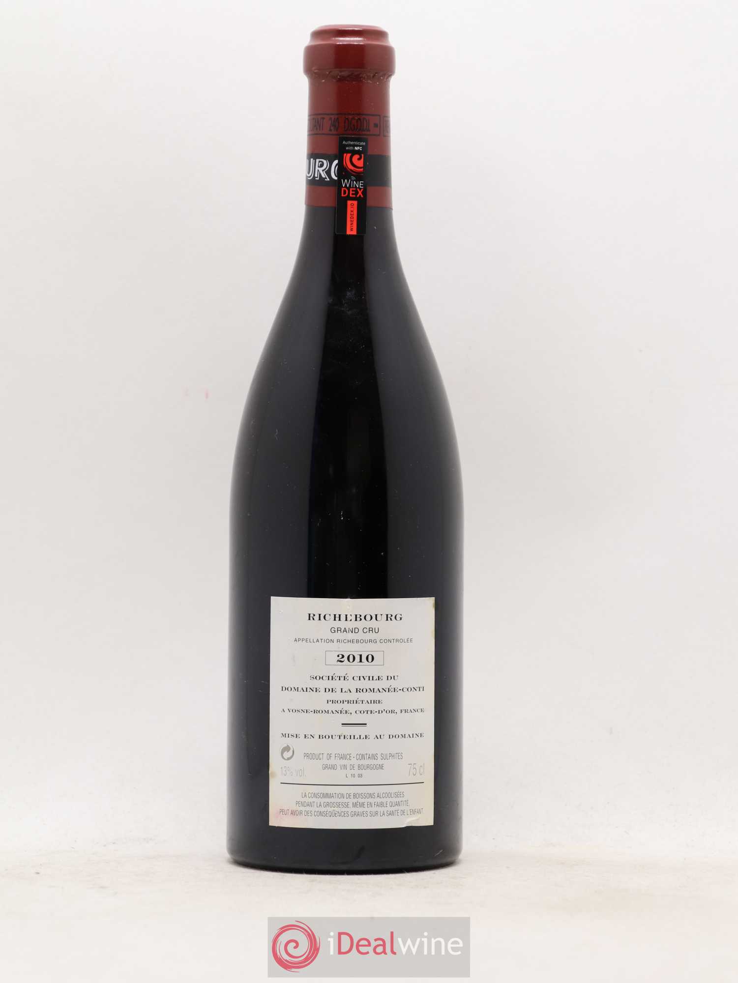 Richebourg Grand Cru Domaine de la Romanée-Conti 2010 - Lot de 1 bouteille - 1