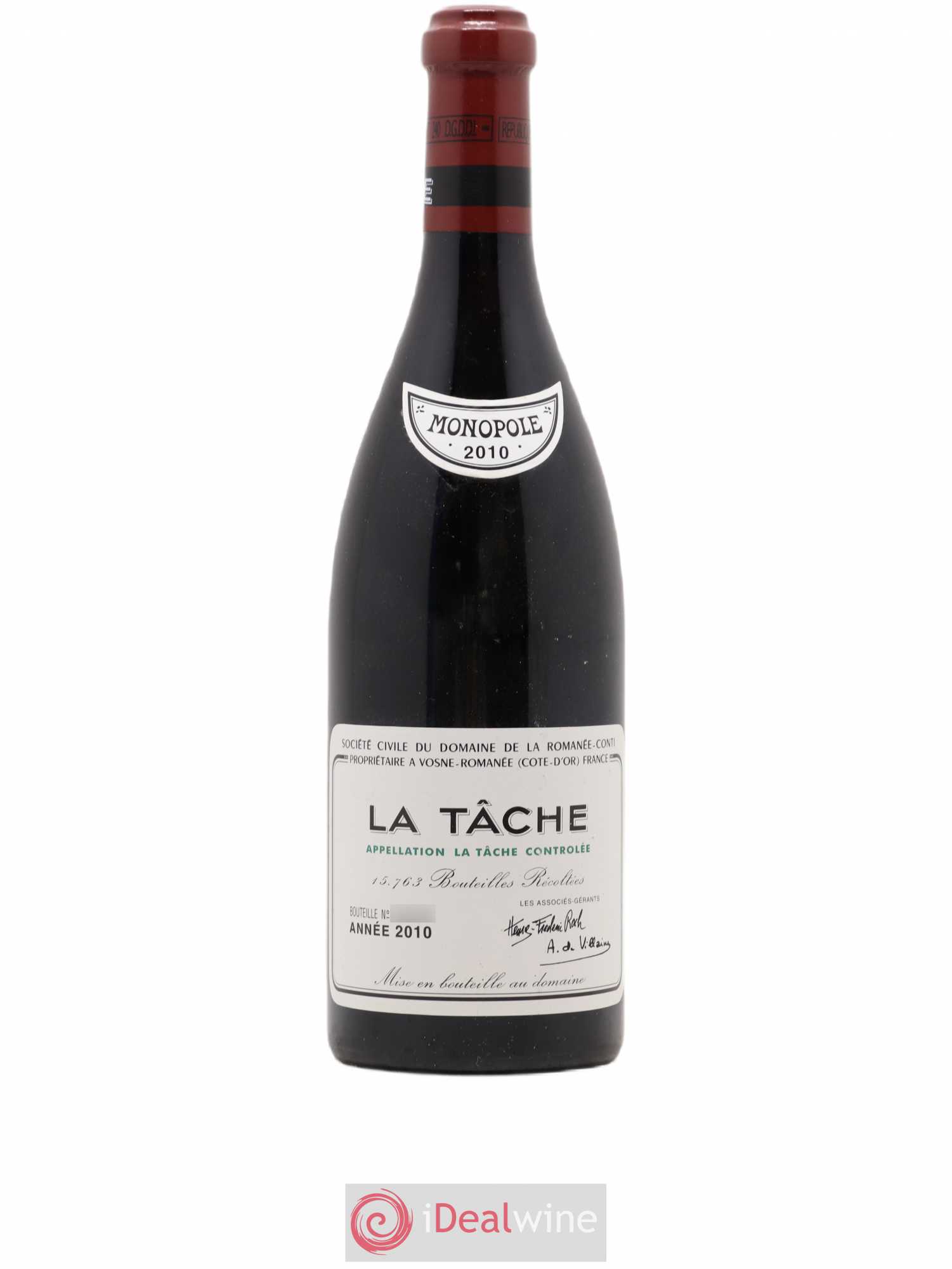 La Tâche Grand Cru Domaine de la Romanée-Conti 2010 - Lot de 1 bouteille - 0
