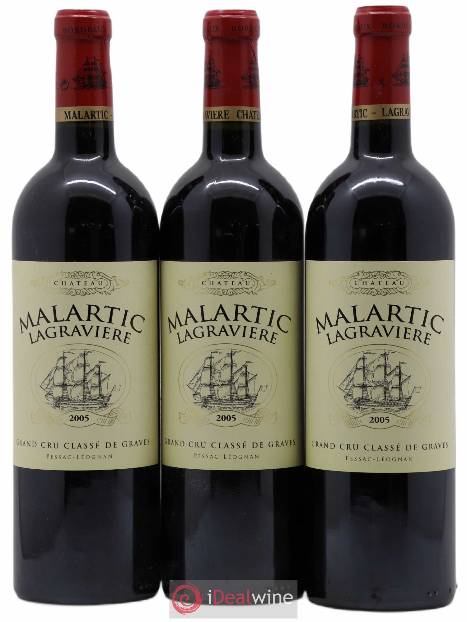 Château Malartic-Lagravière Cru Classé de Graves 2005 - Lot de 3 bouteilles - 0