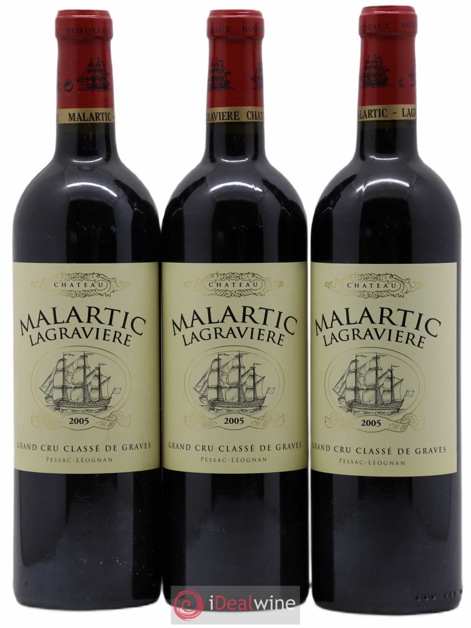Château Malartic-Lagravière Cru Classé de Graves 2005 - Lot de 3 bouteilles - 0
