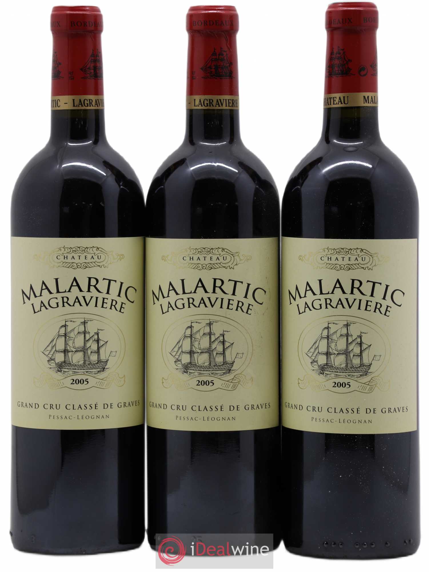 Château Malartic-Lagravière Cru Classé de Graves 2005 - Lot de 3 bouteilles - 0