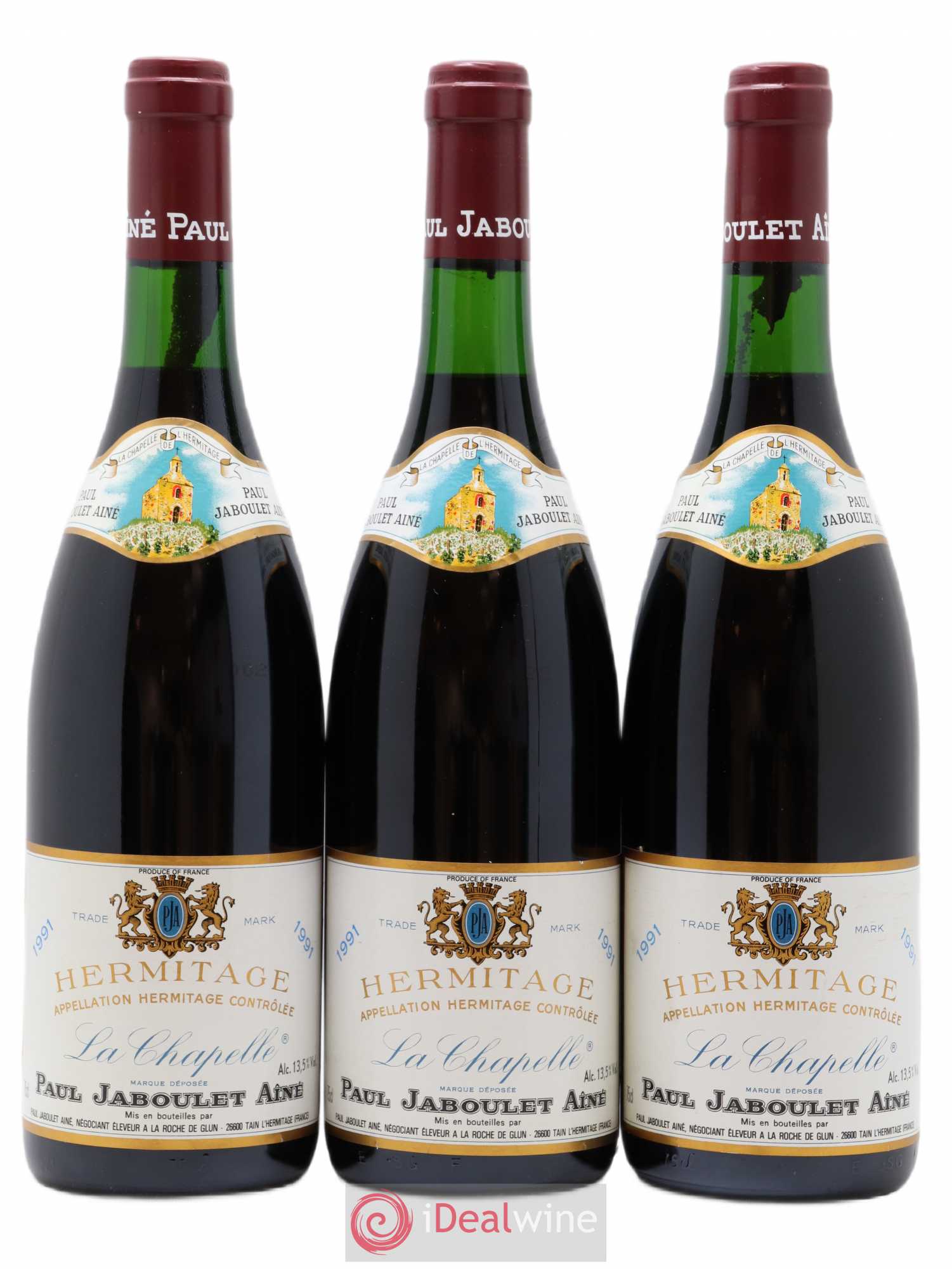Hermitage La Chapelle Paul Jaboulet Ainé 1991 - Lot de 3 bouteilles - 0