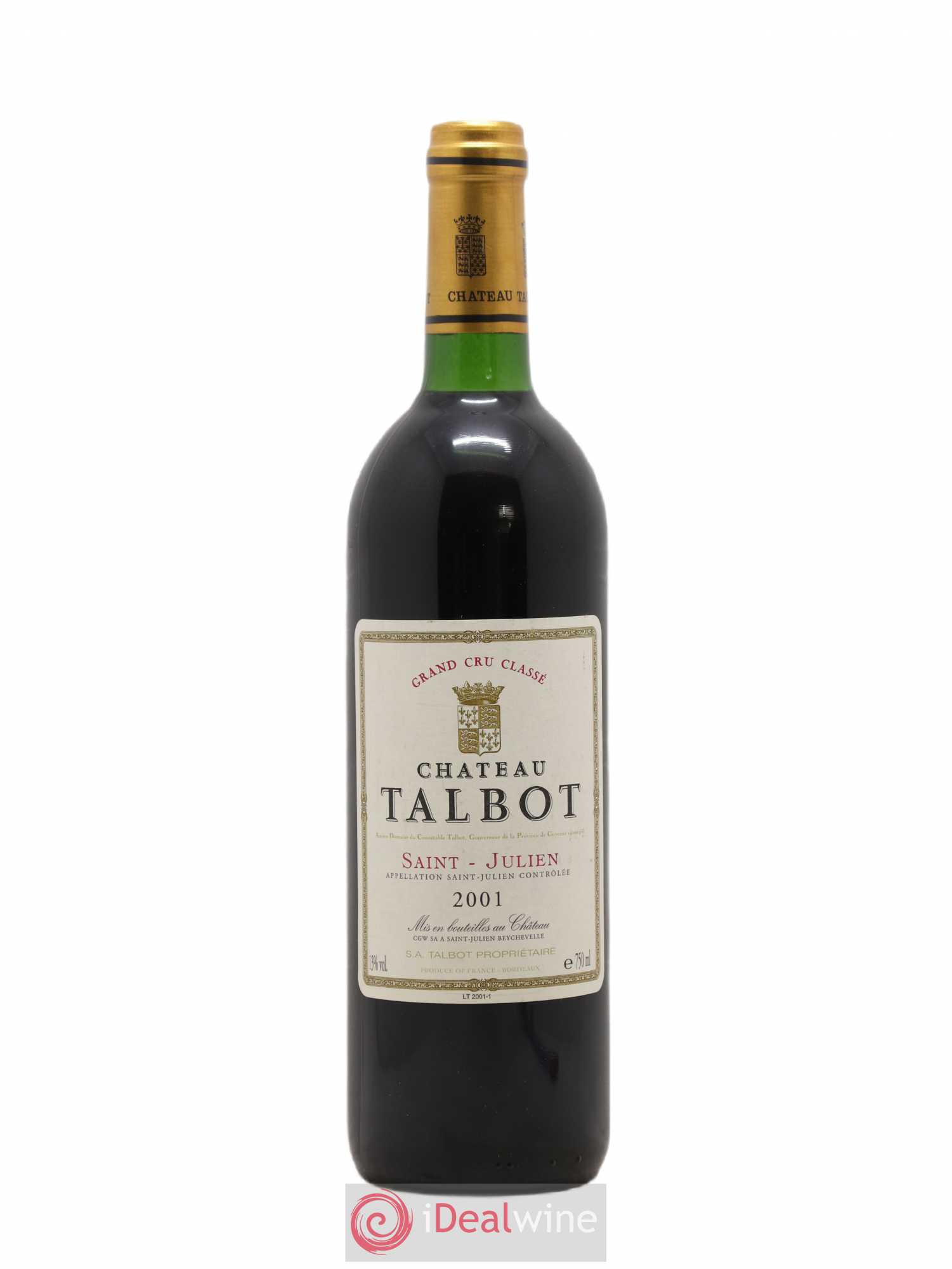 Château Talbot 4ème Grand Cru Classé 2001 - Lot de 1 bouteille - 0