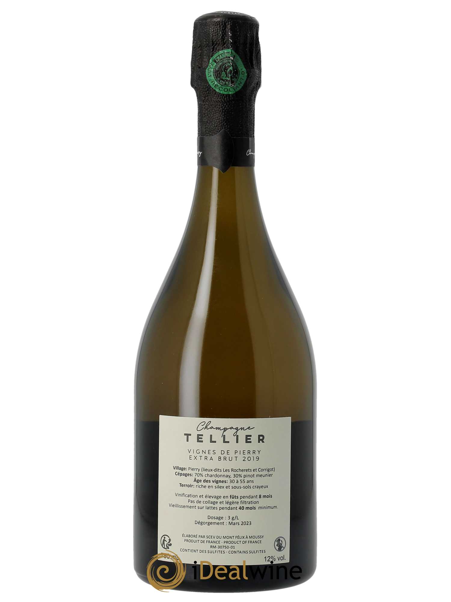 Vignes de Pierry 1er Cru Extra-Brut Tellier 2019 - Posten von 1 Flasche - 1